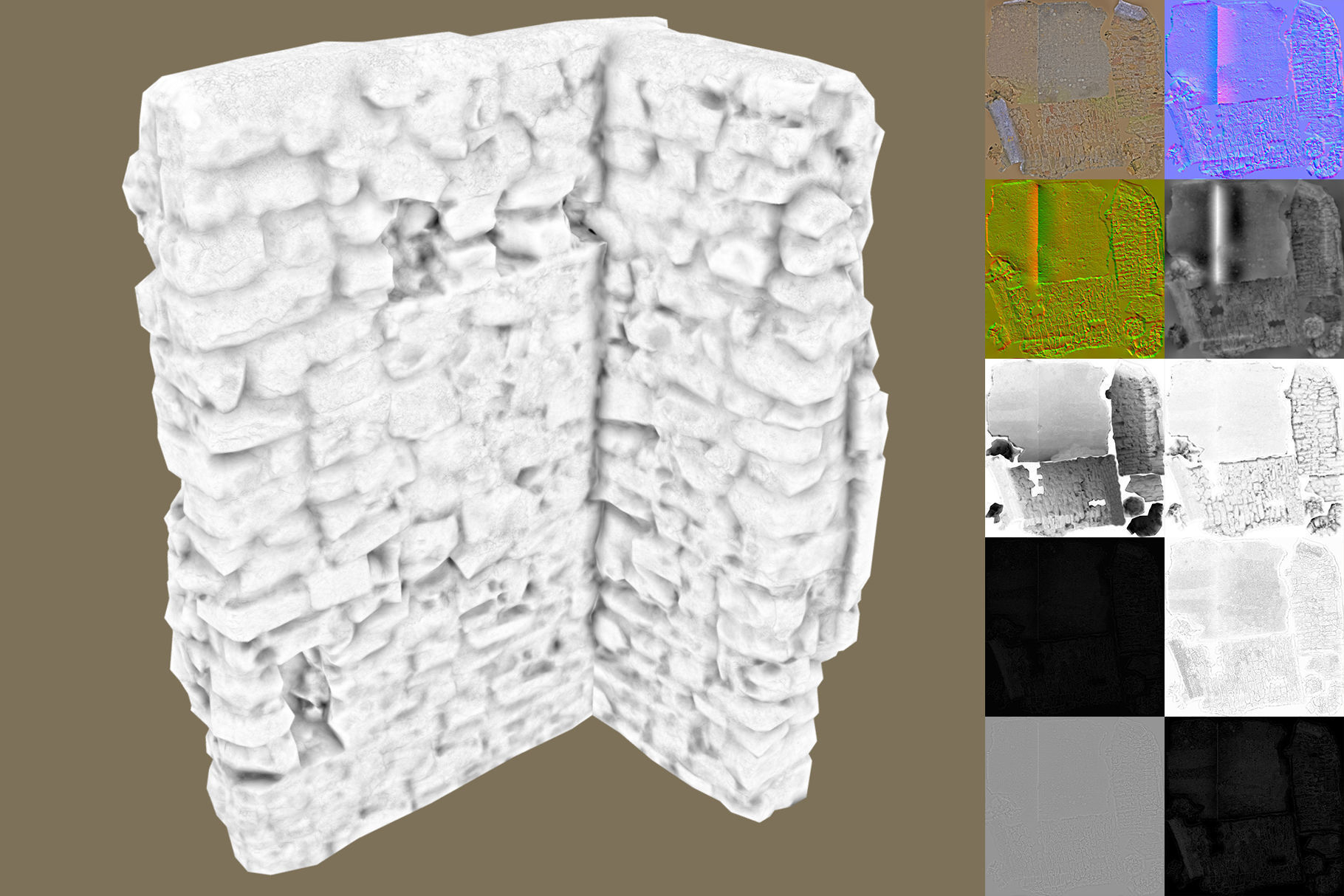Walls Pack Low-poly 3D model_37