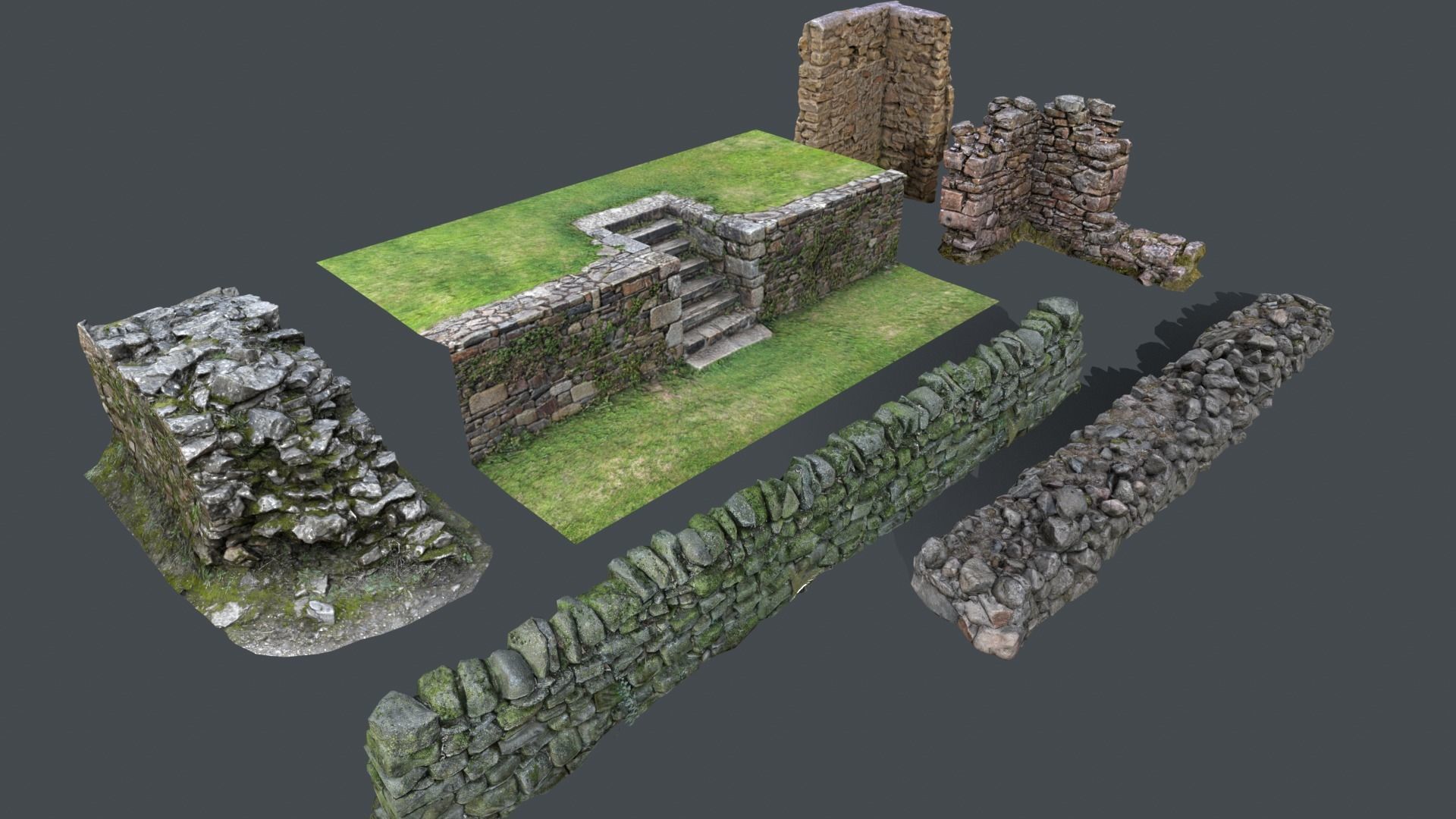Walls Pack Low-poly 3D model_3
