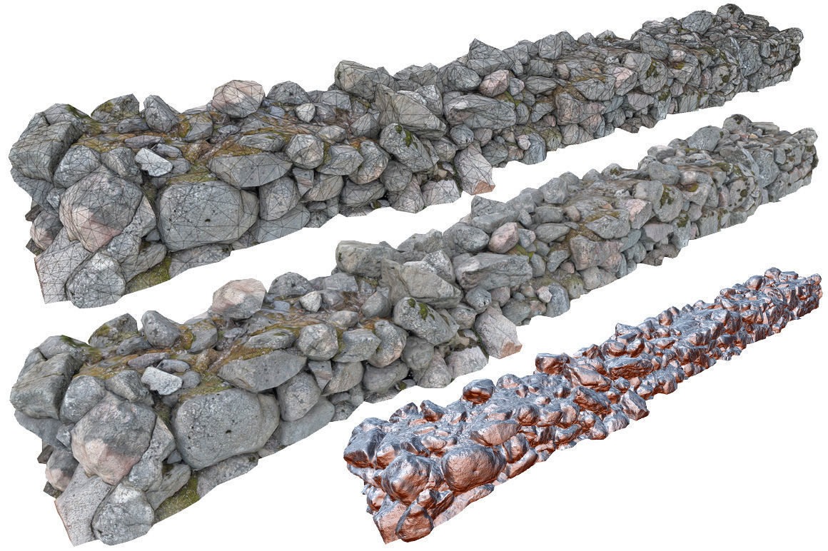 Walls Pack Low-poly 3D model_9