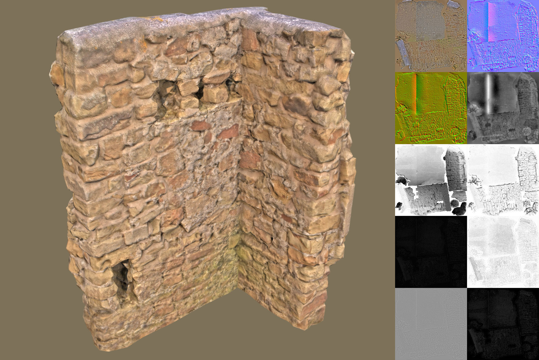 Walls Pack Low-poly 3D model_33