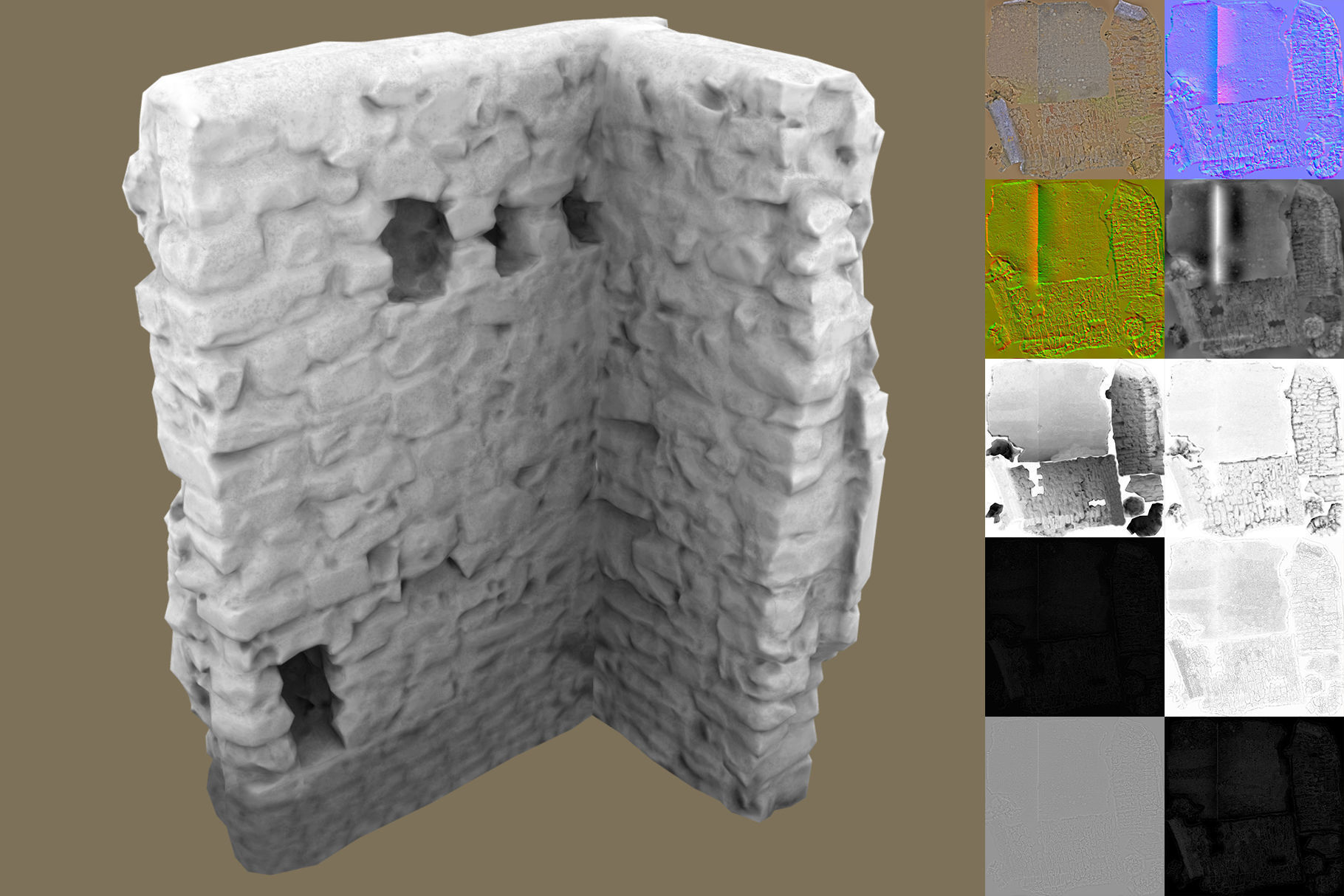 Walls Pack Low-poly 3D model_36