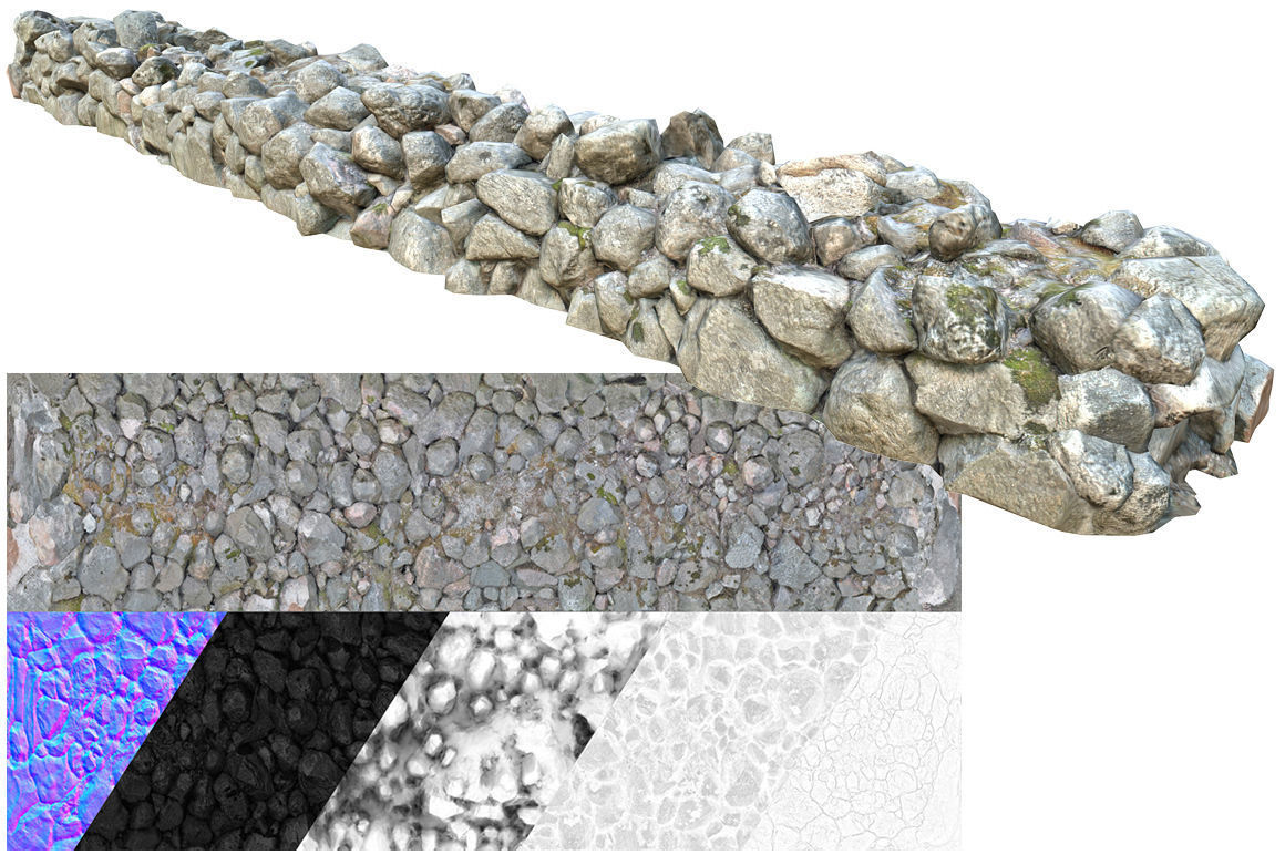 Walls Pack Low-poly 3D model_11