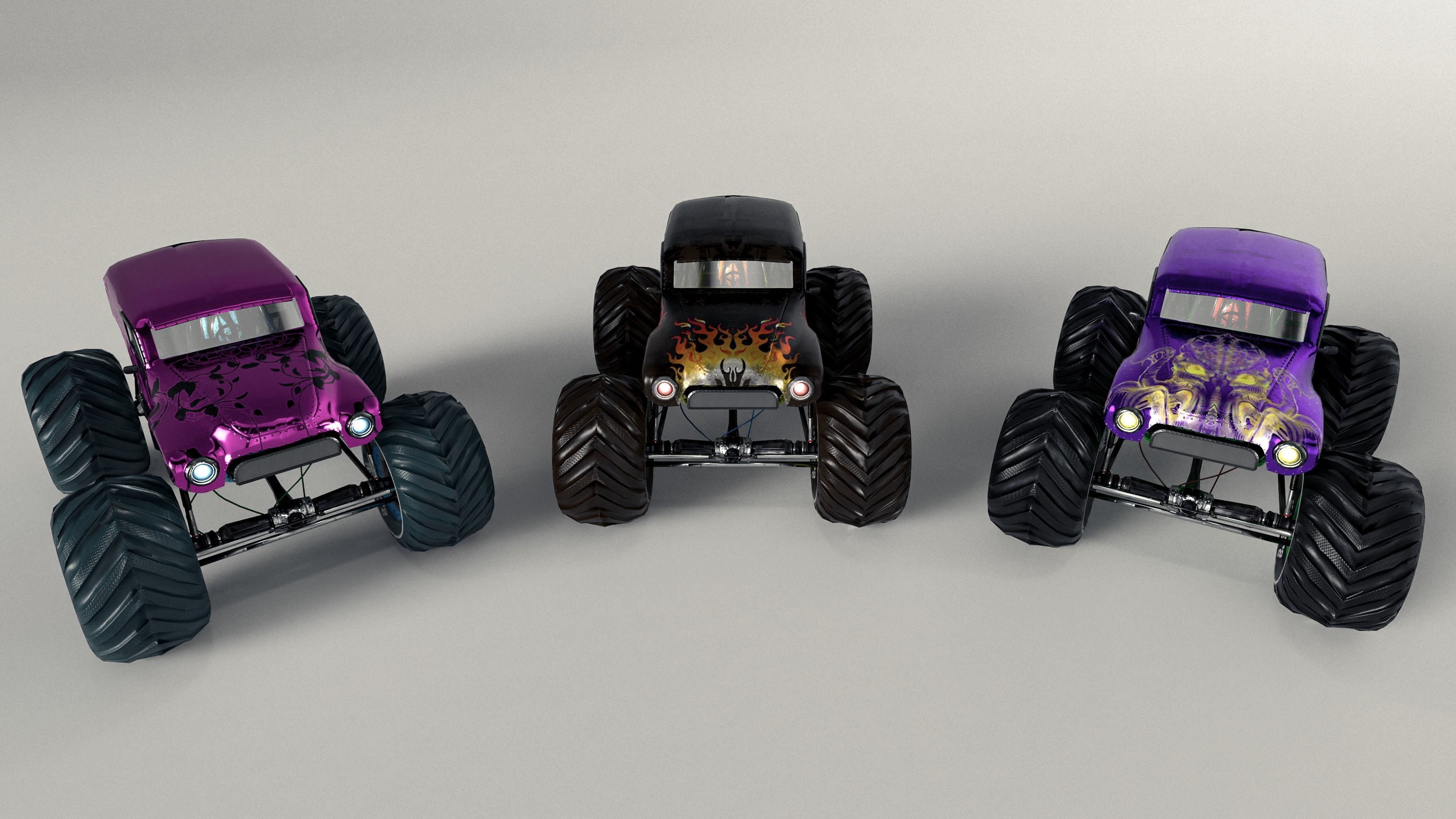 Monster Truck version 2 Low-poly 3D model_16