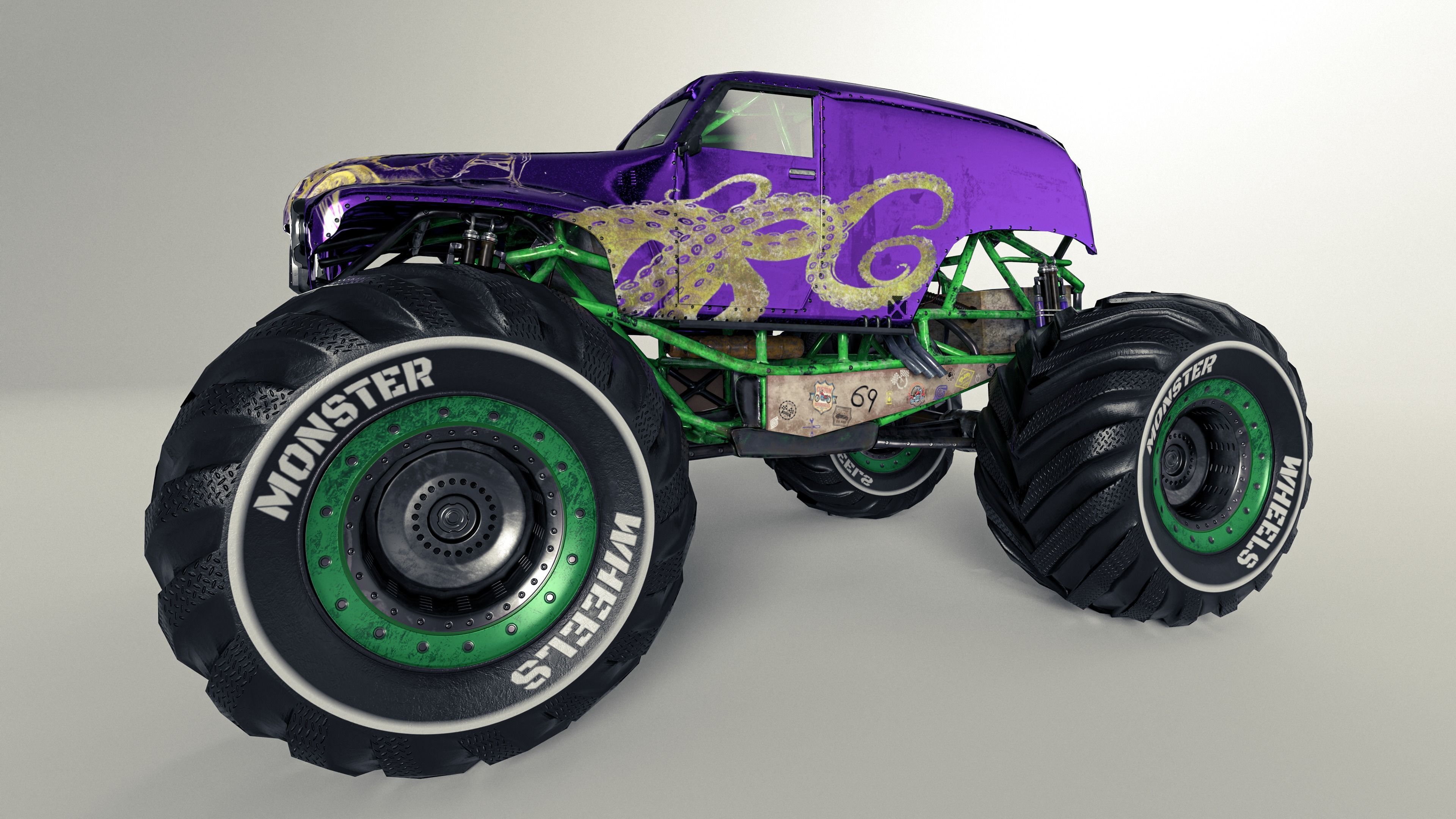Monster Truck version 2 Low-poly 3D model_20