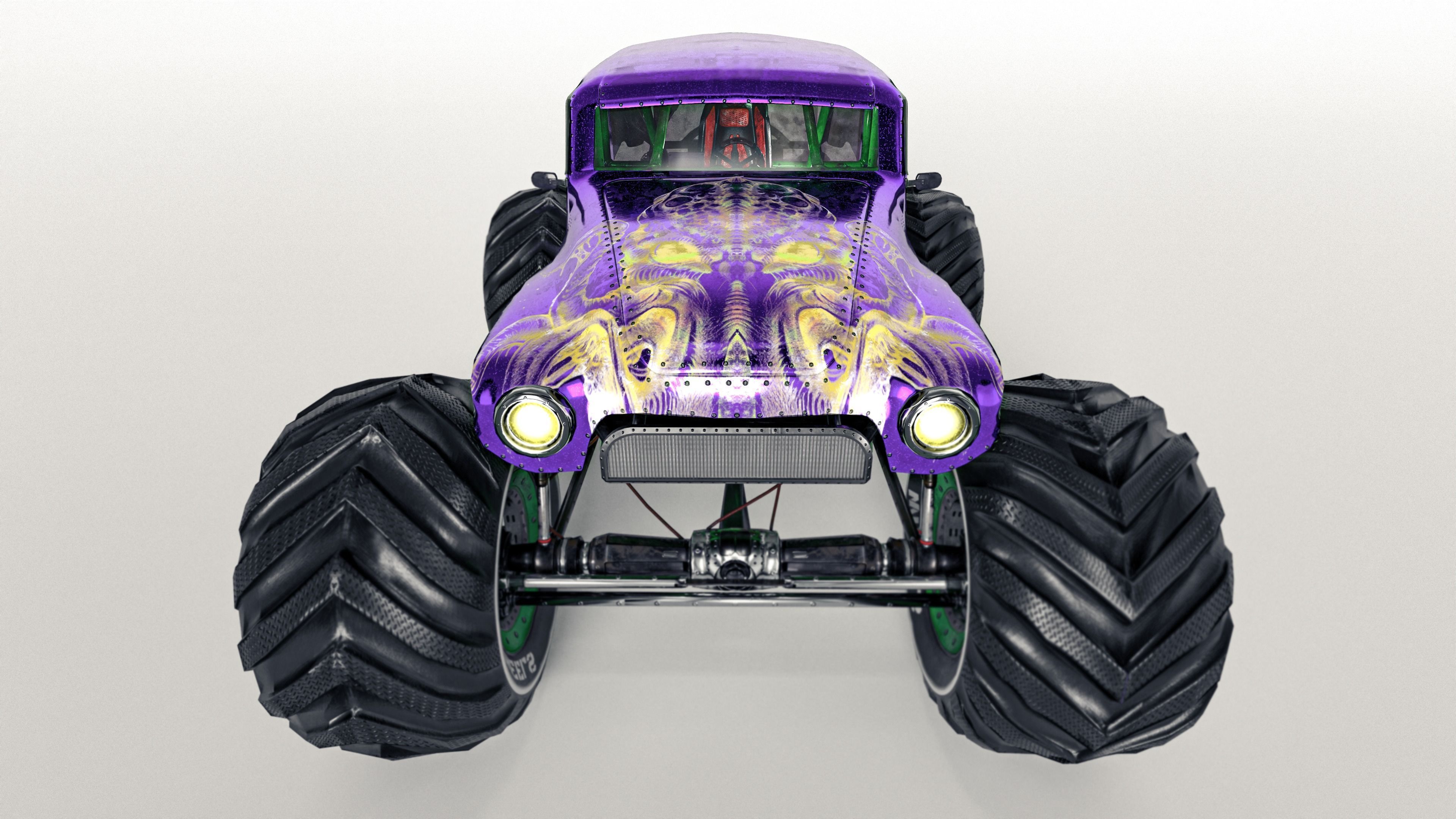 Monster Truck version 2 Low-poly 3D model_17