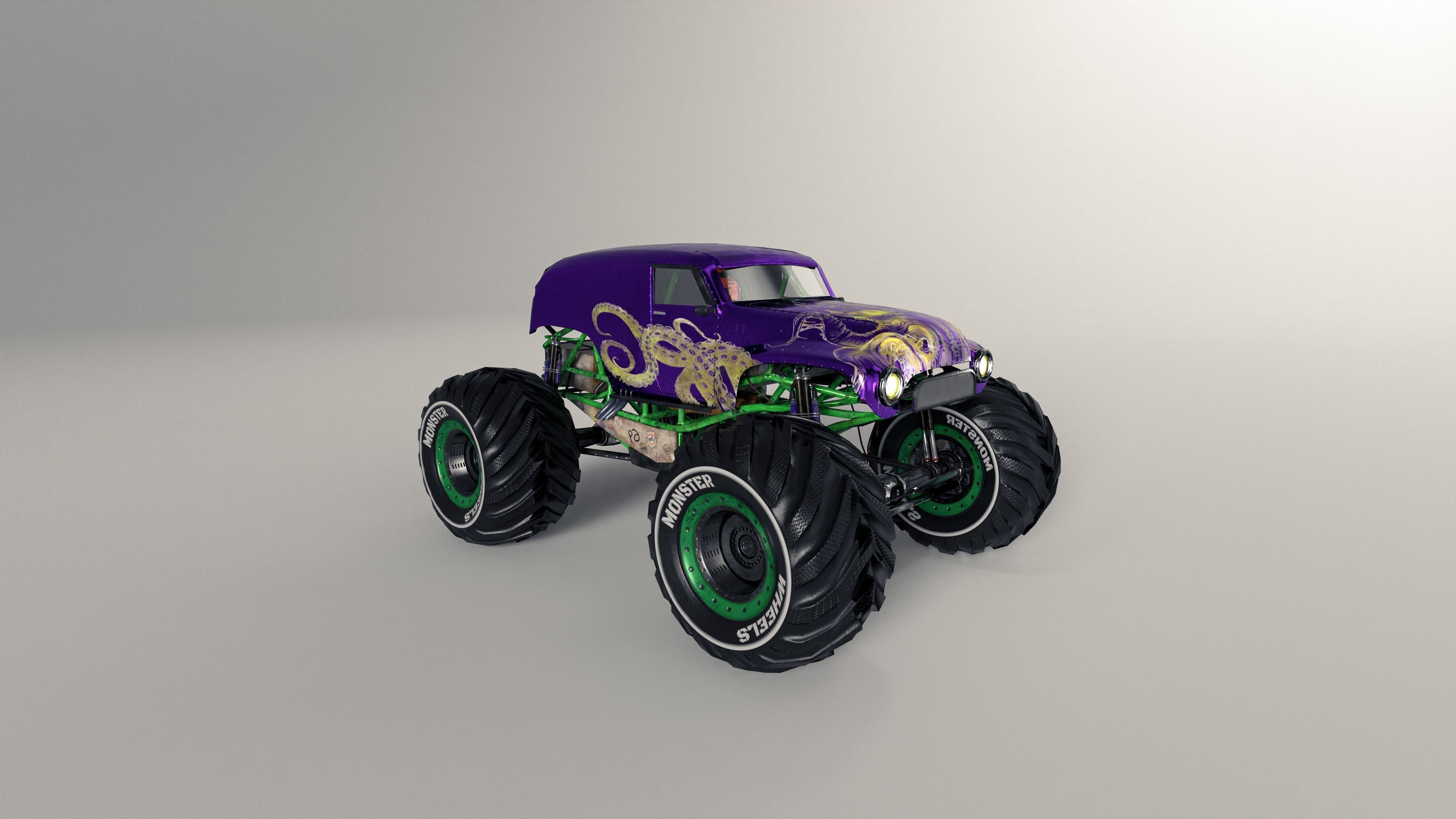 Monster Truck version 2 Low-poly 3D model_12