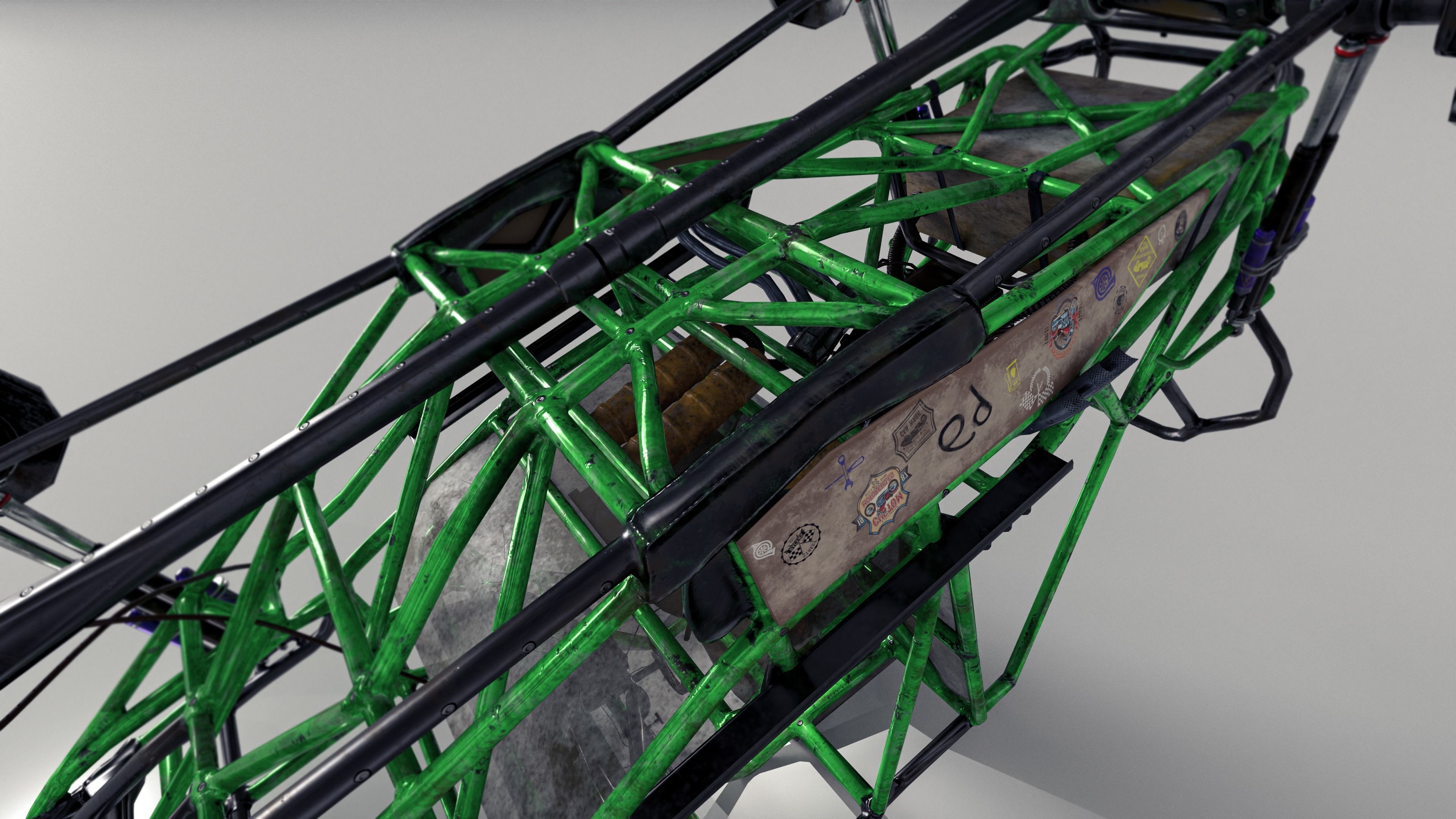 Monster Truck version 2 Low-poly 3D model_6