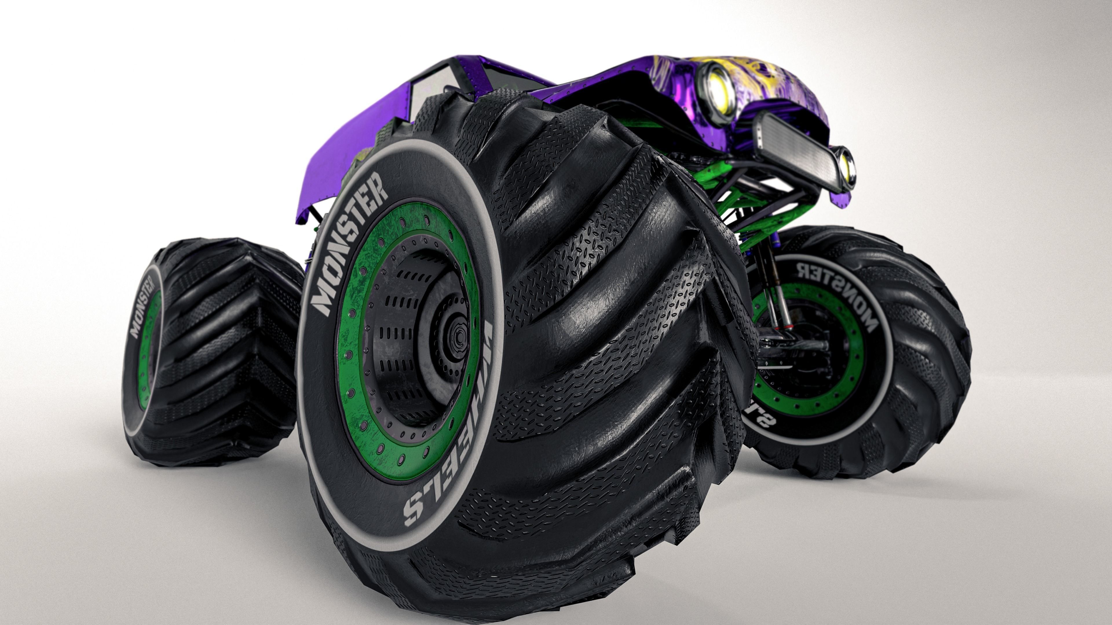 Monster Truck version 2 Low-poly 3D model_25