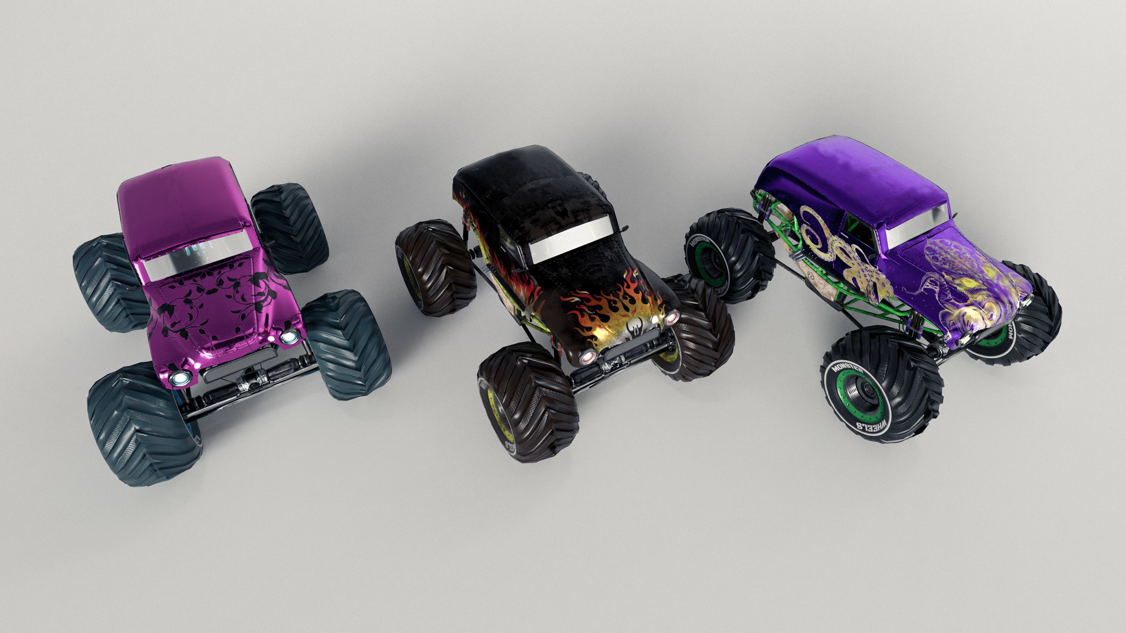 Monster Truck version 2 Low-poly 3D model_15