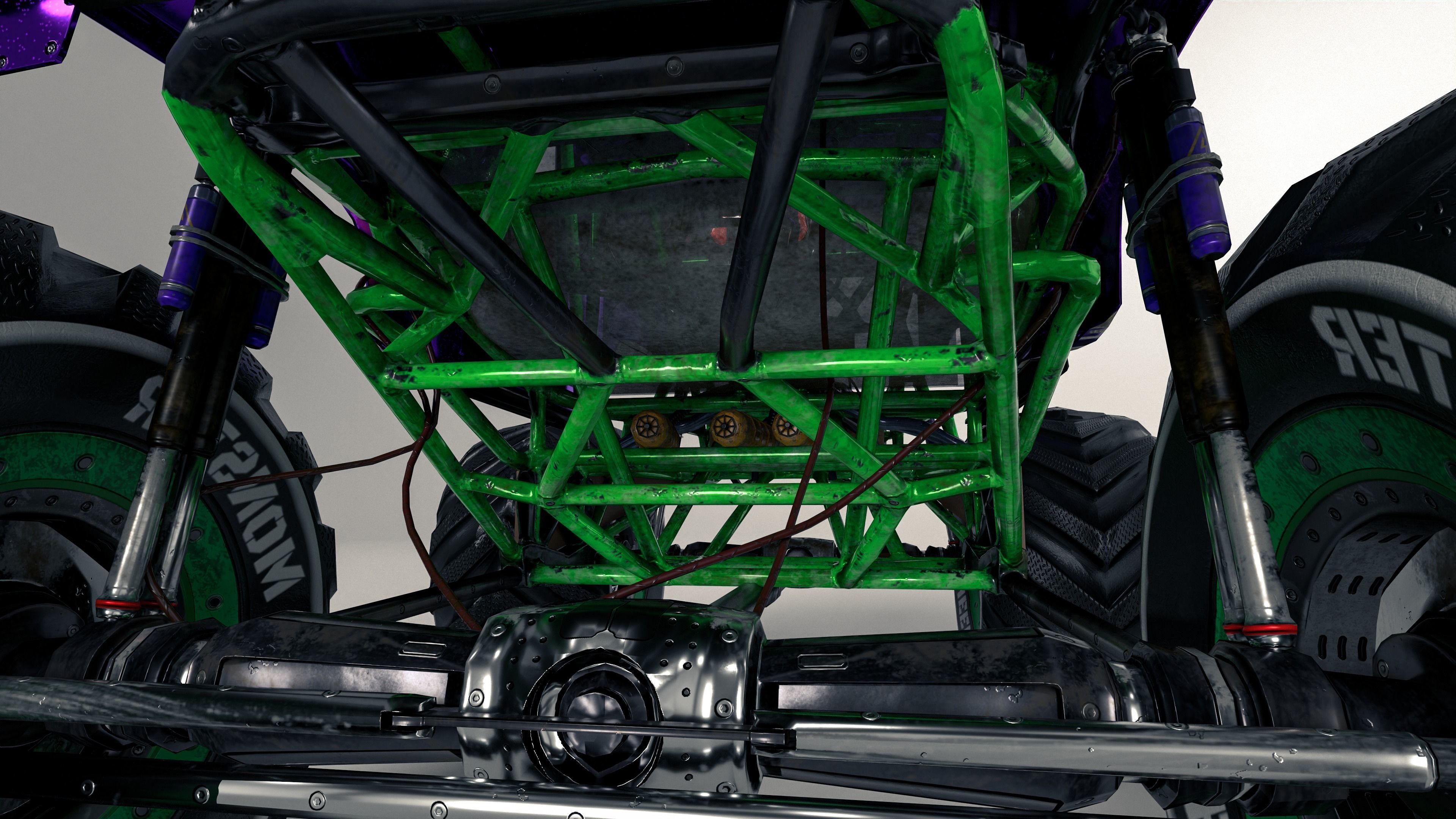 Monster Truck version 2 Low-poly 3D model_10