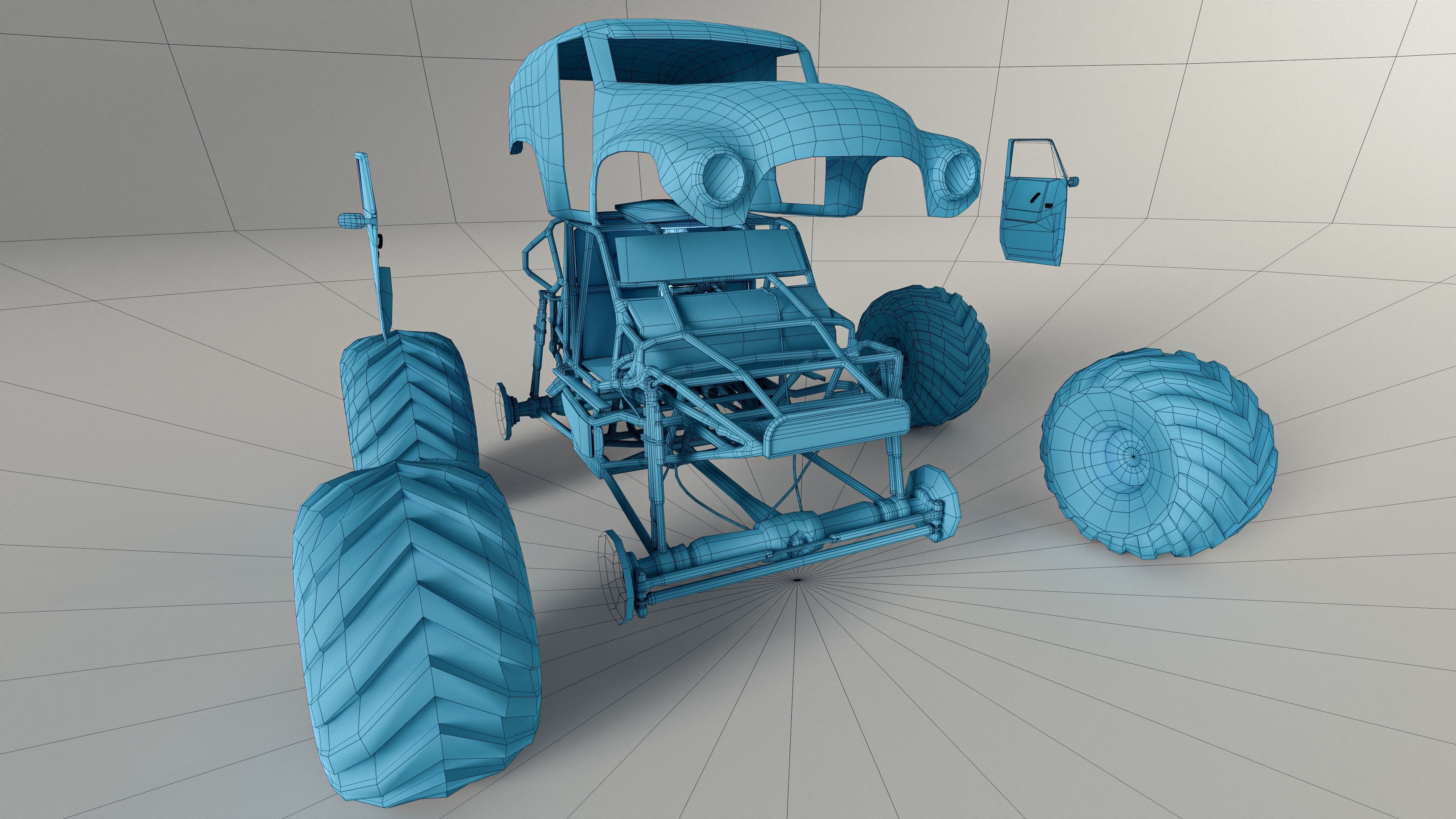 Monster Truck version 2 Low-poly 3D model_13
