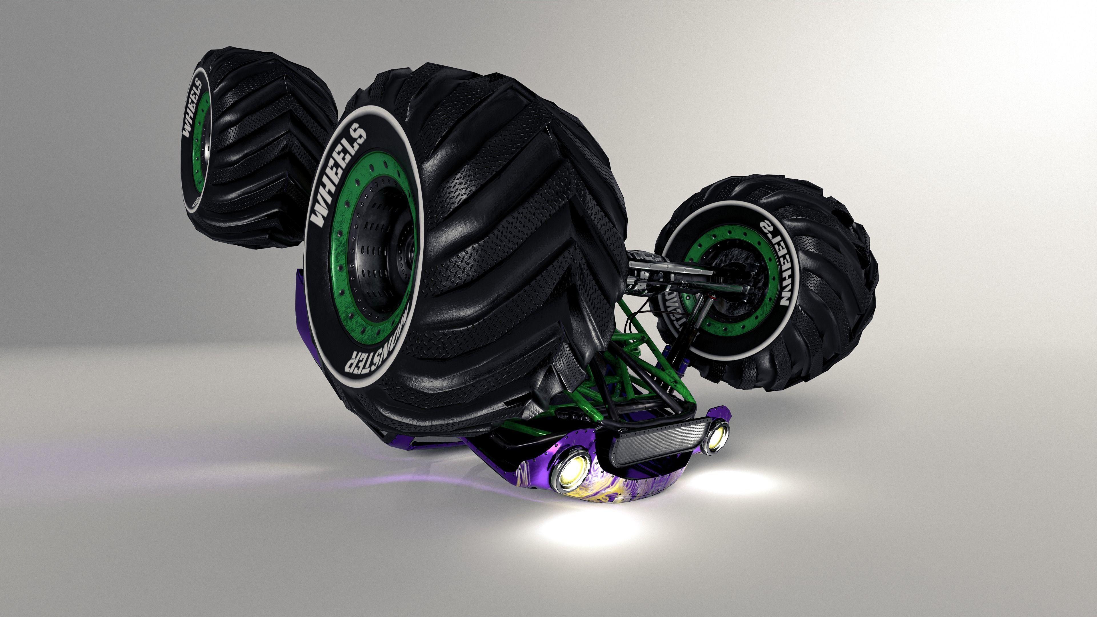 Monster Truck version 2 Low-poly 3D model_5