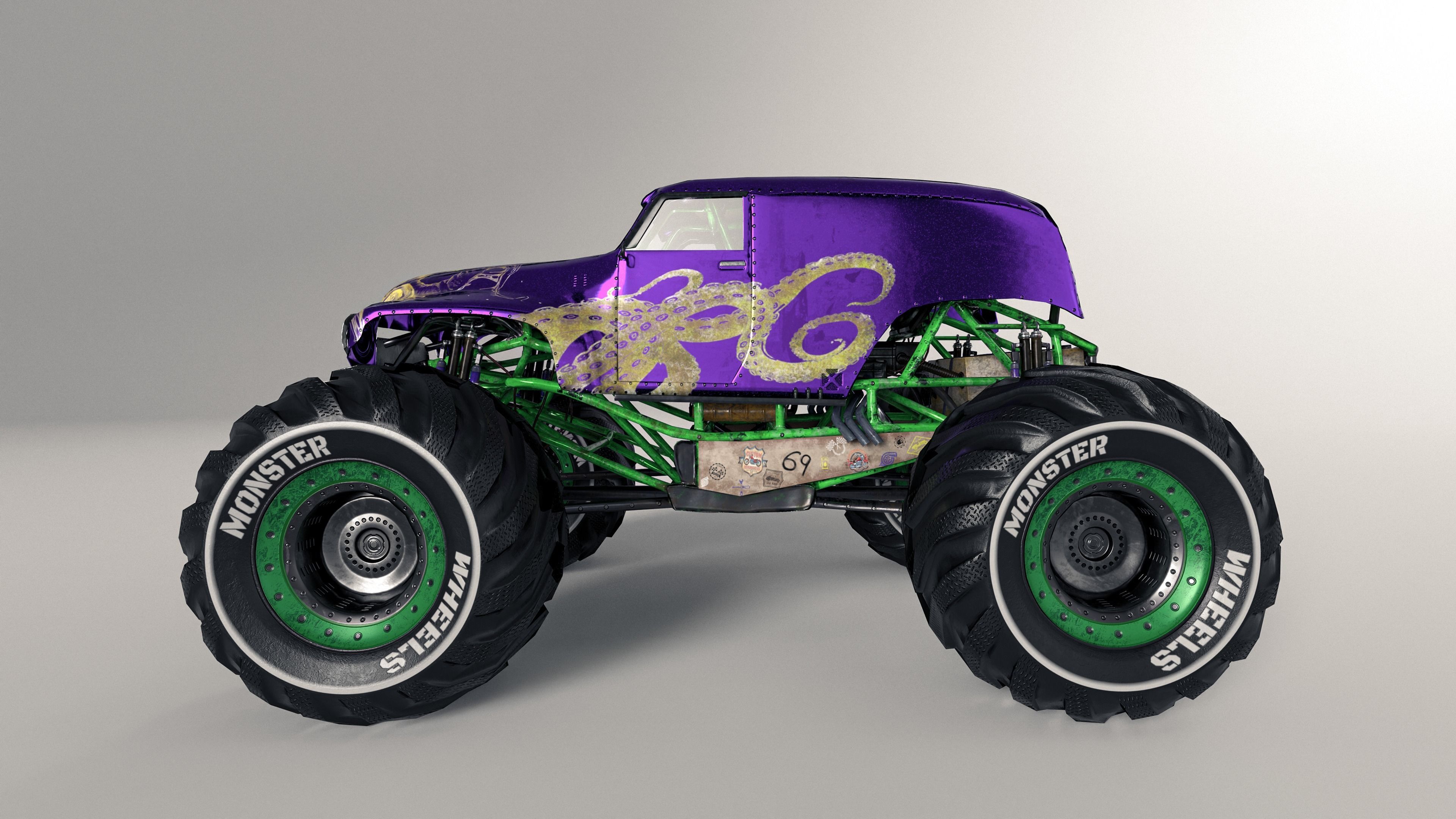 Monster Truck version 2 Low-poly 3D model_19