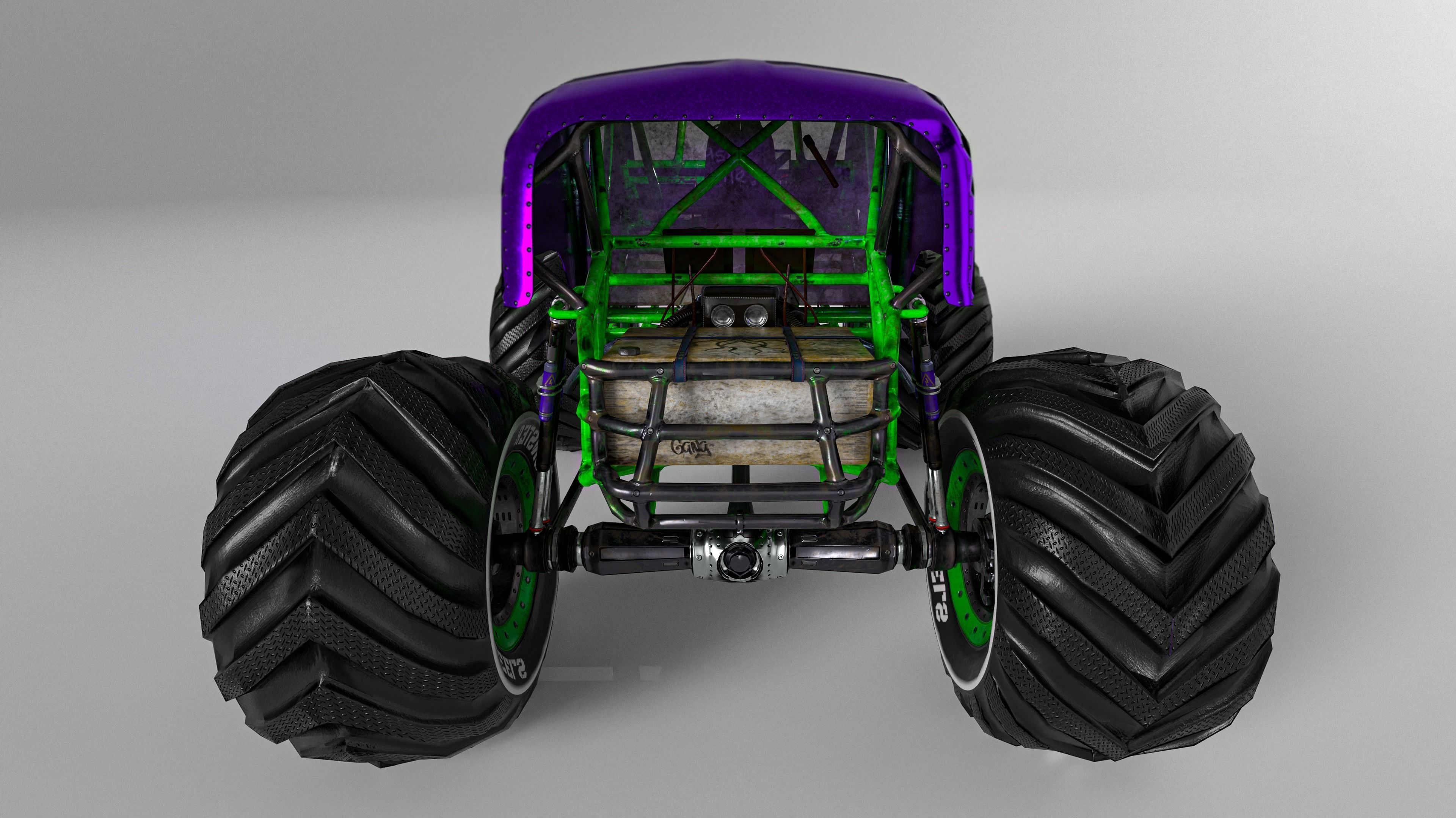 Monster Truck version 2 Low-poly 3D model_22
