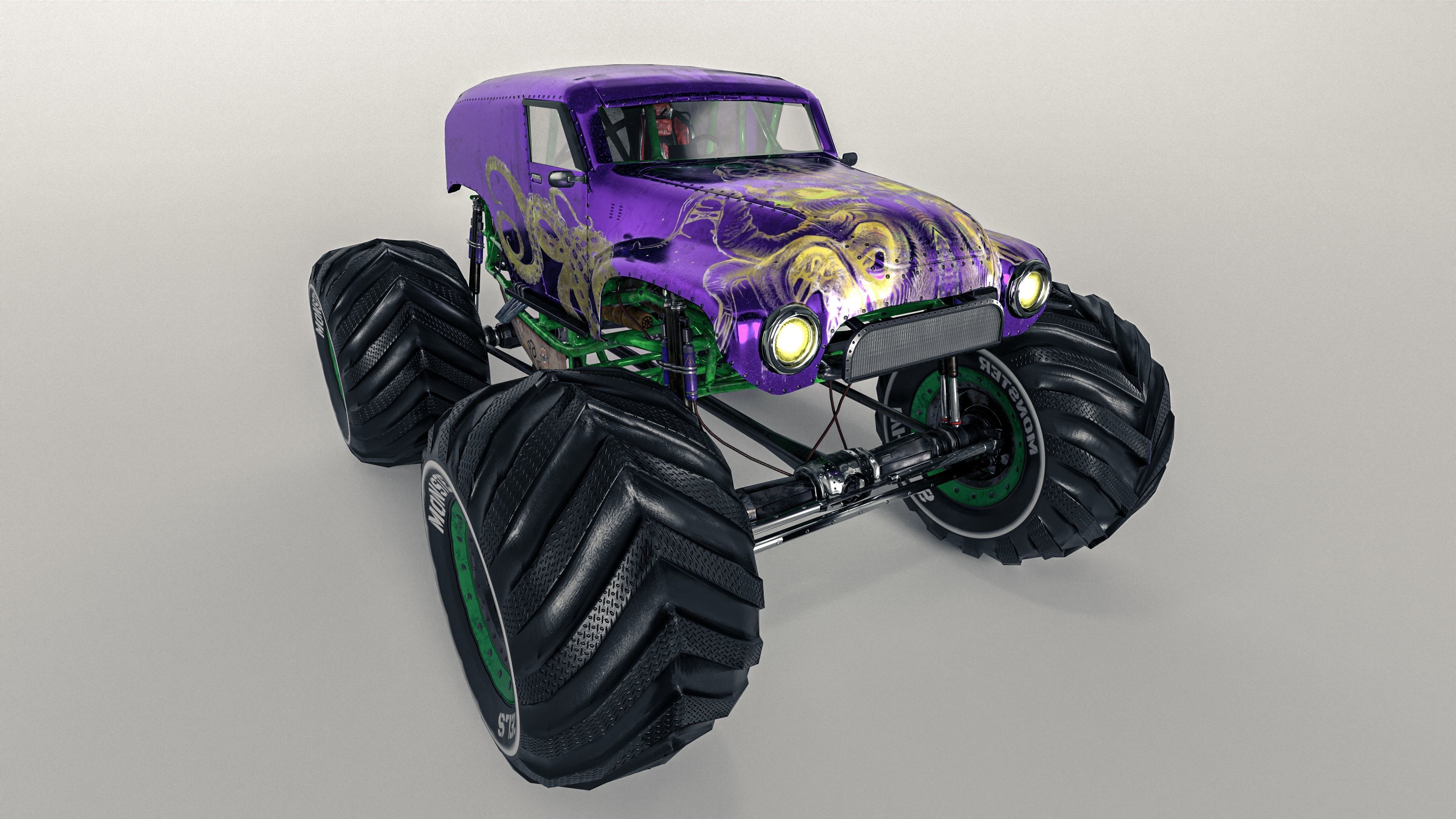 Monster Truck version 2 Low-poly 3D model_18