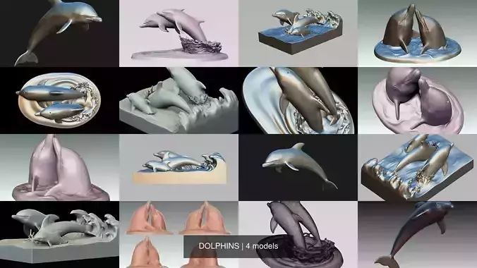 DOLPHINS 3D Model Collection