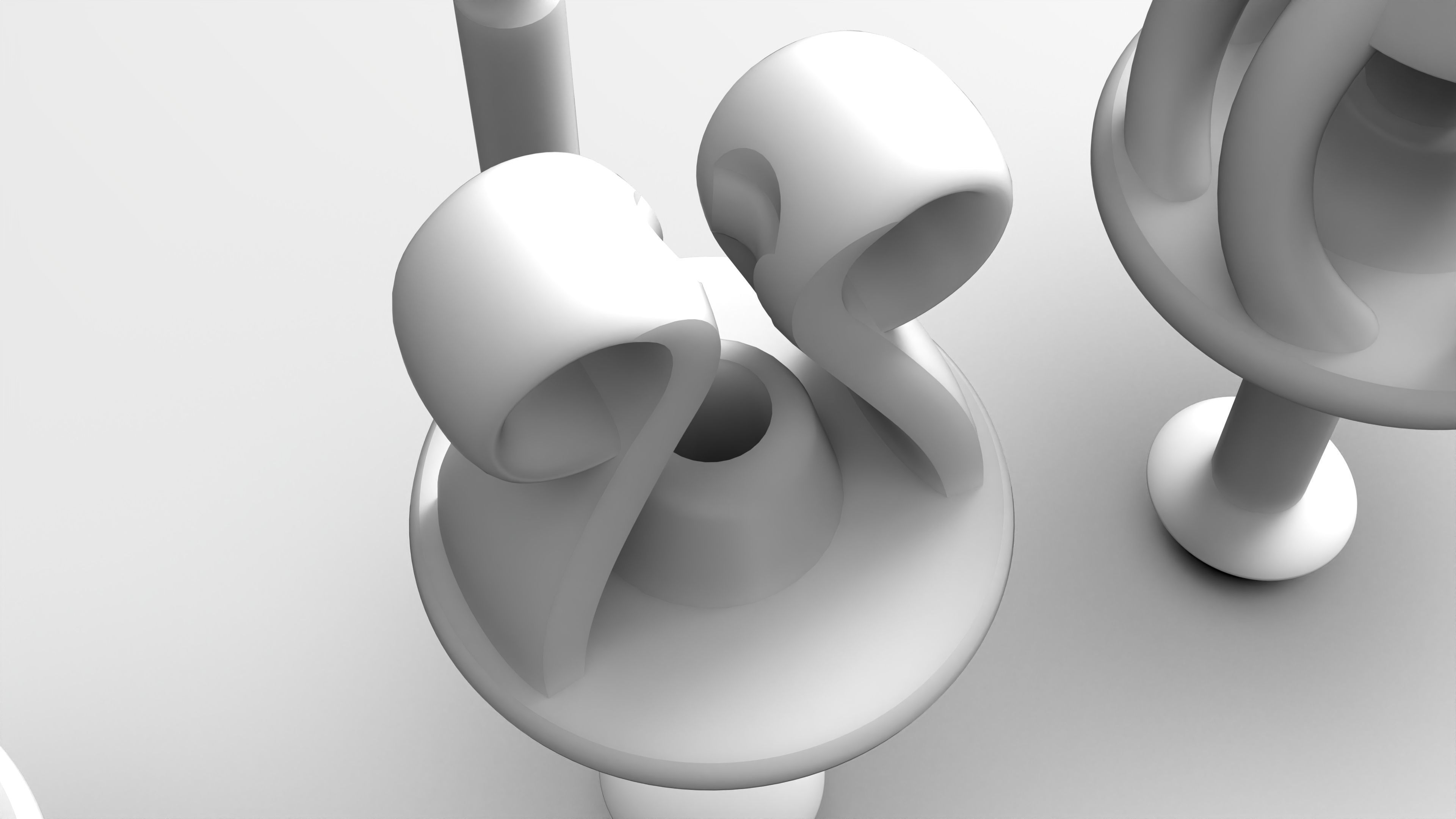 Eternity earrings plus 3 stud lock types 3D print model_15