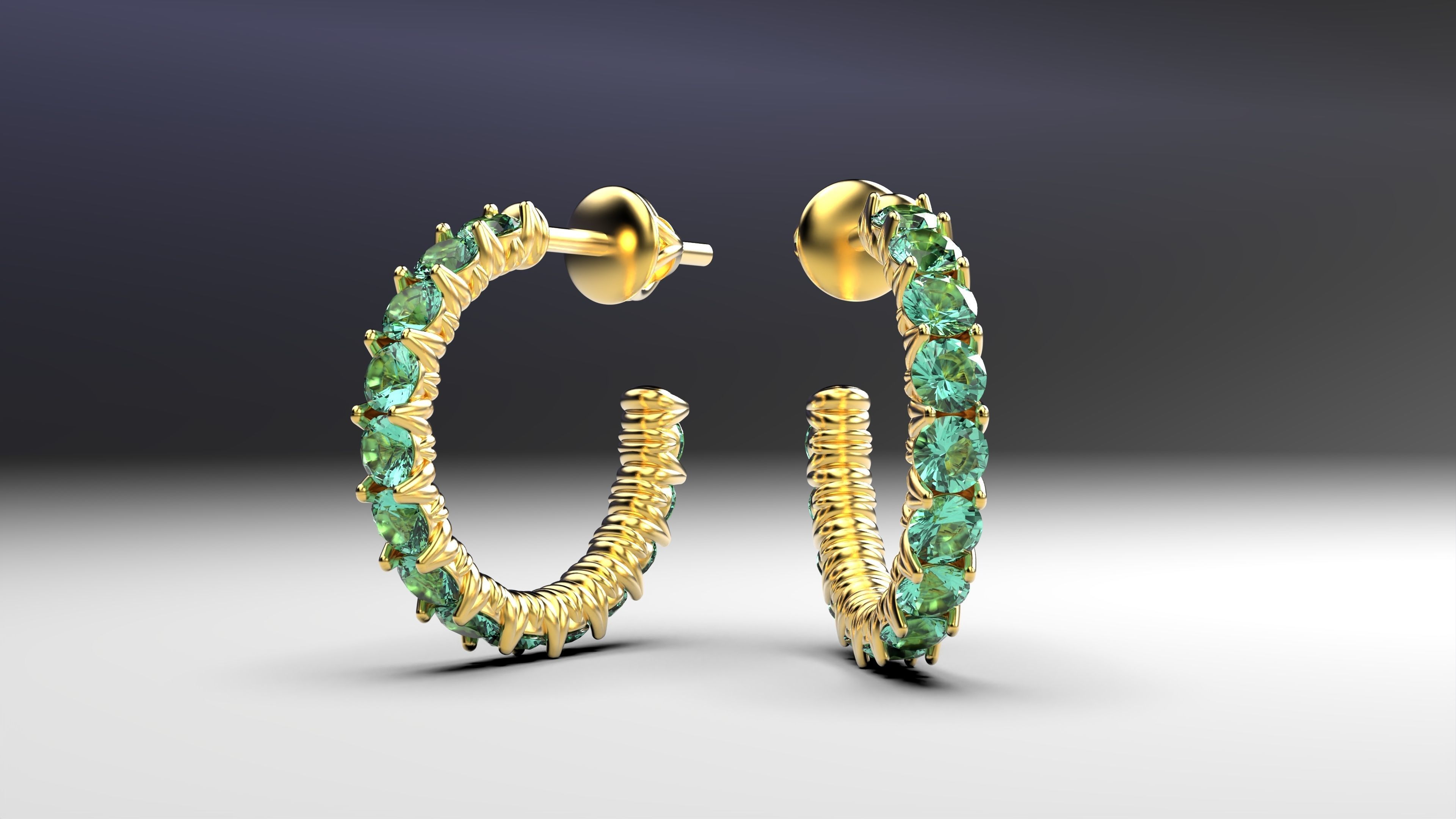 Eternity earrings plus 3 stud lock types 3D print model_10
