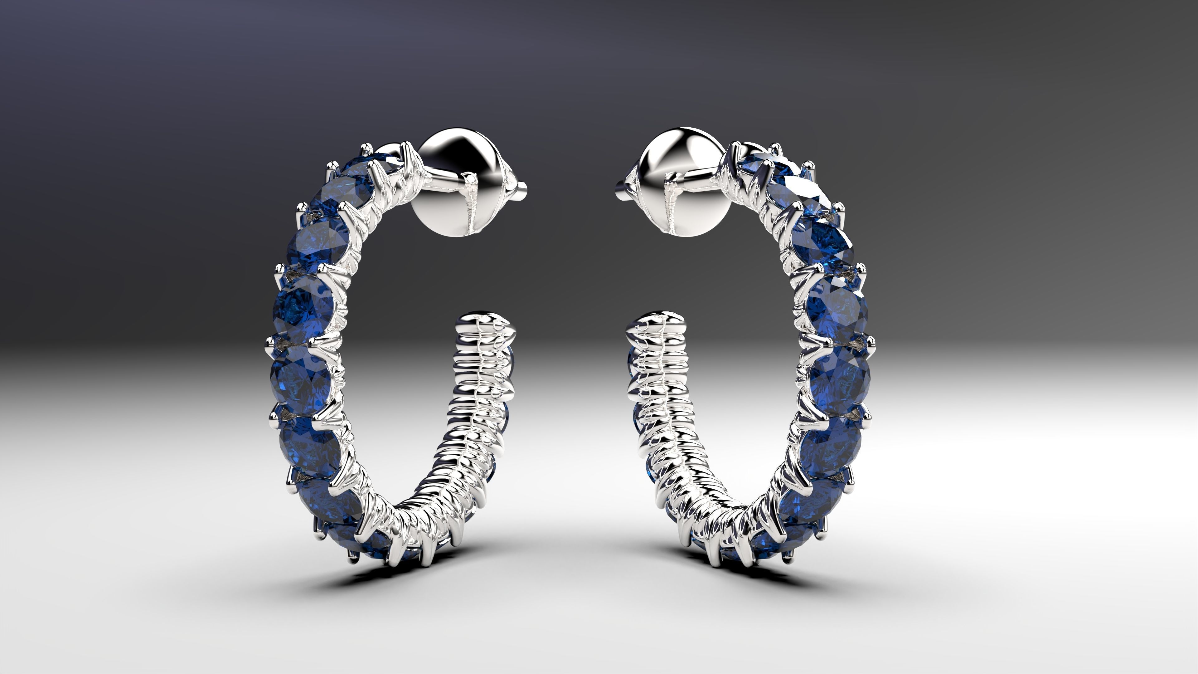 Eternity earrings plus 3 stud lock types 3D print model_2