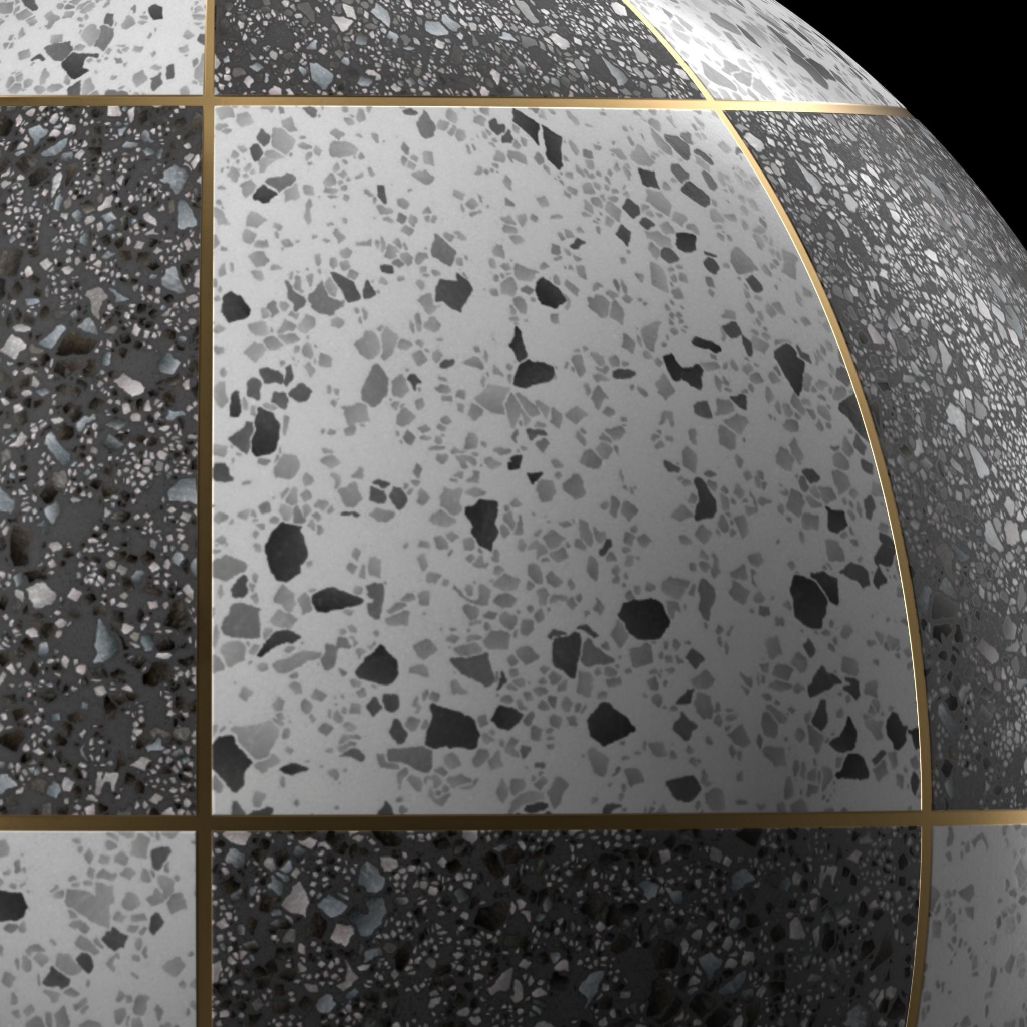 Terrazzo Materials 9- Tiling By Metal Gaps Pbr 4k Seamless Texture_4