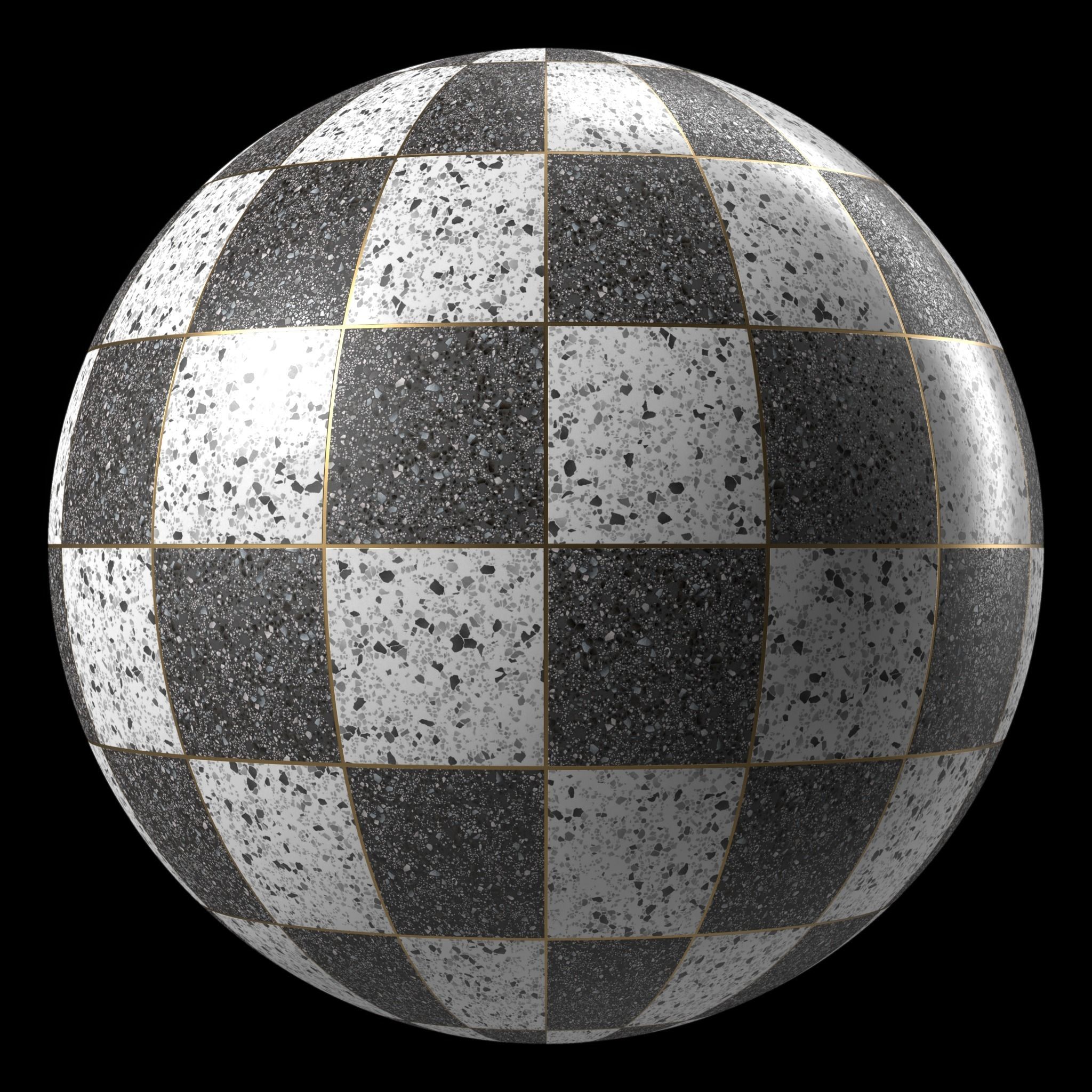 Terrazzo Materials 9- Tiling By Metal Gaps Pbr 4k Seamless Texture_3