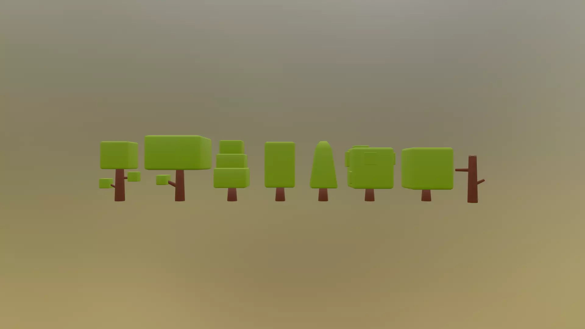 PACK OF 8 CUTE TREES Low-poly 3D model_0