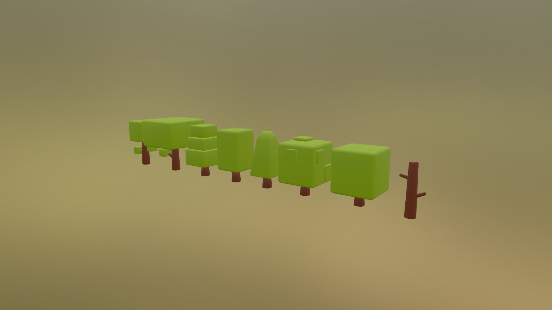 PACK OF 8 CUTE TREES Low-poly 3D model_2