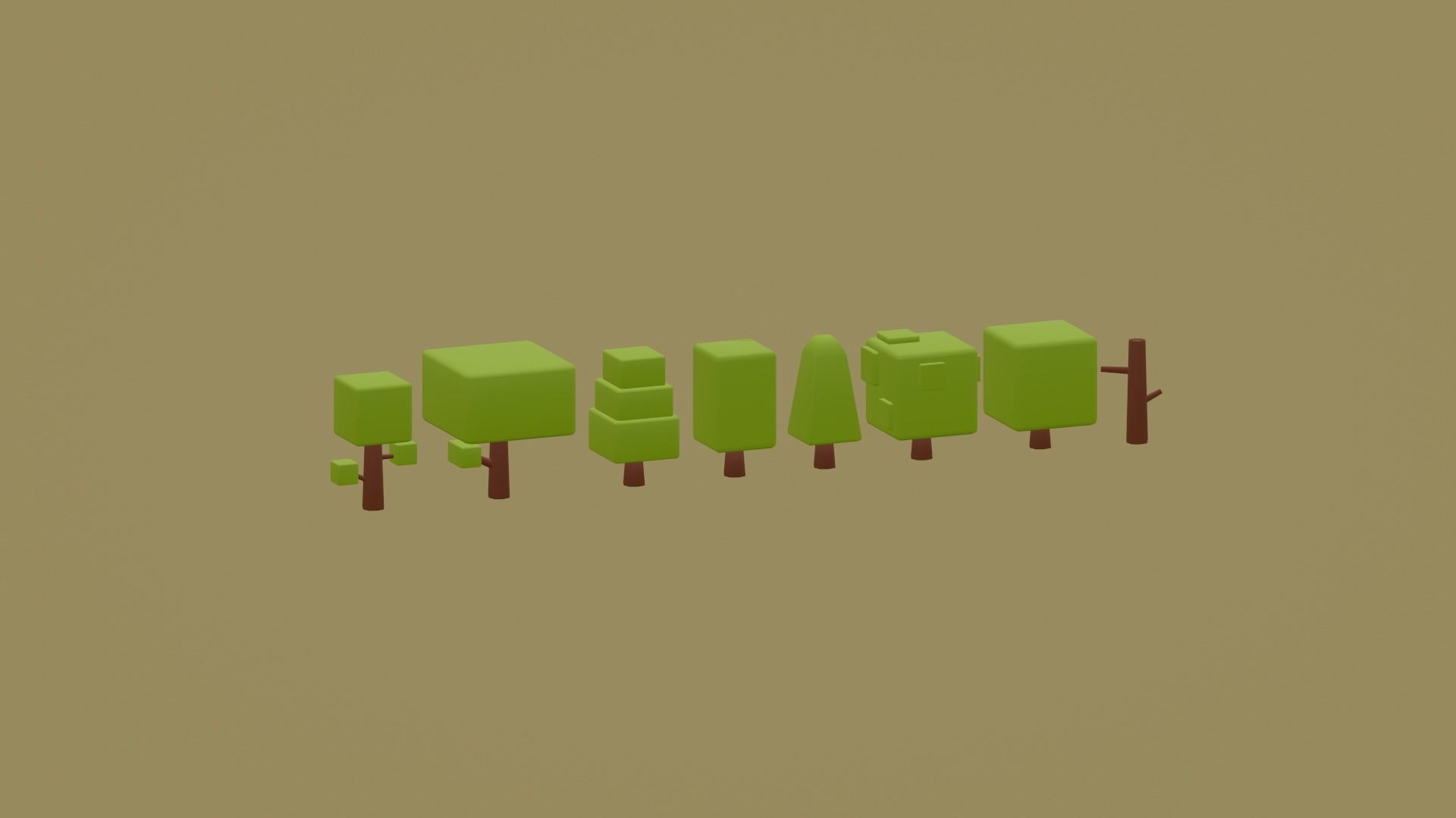 PACK OF 8 CUTE TREES Low-poly 3D model_3