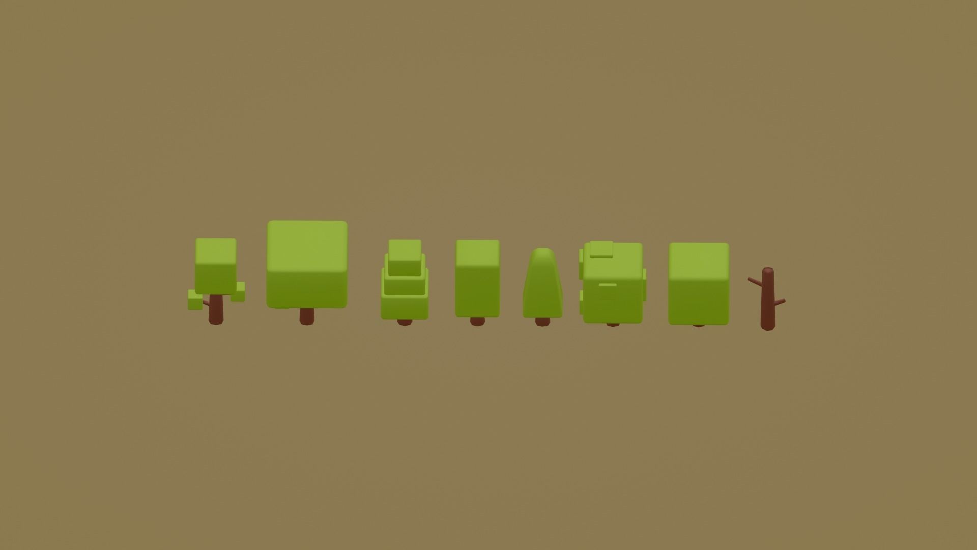PACK OF 8 CUTE TREES Low-poly 3D model_1