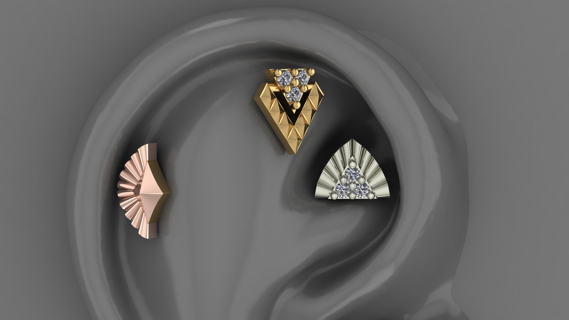 Piercing Diamond Setting 6 Pieces 3D print model_2