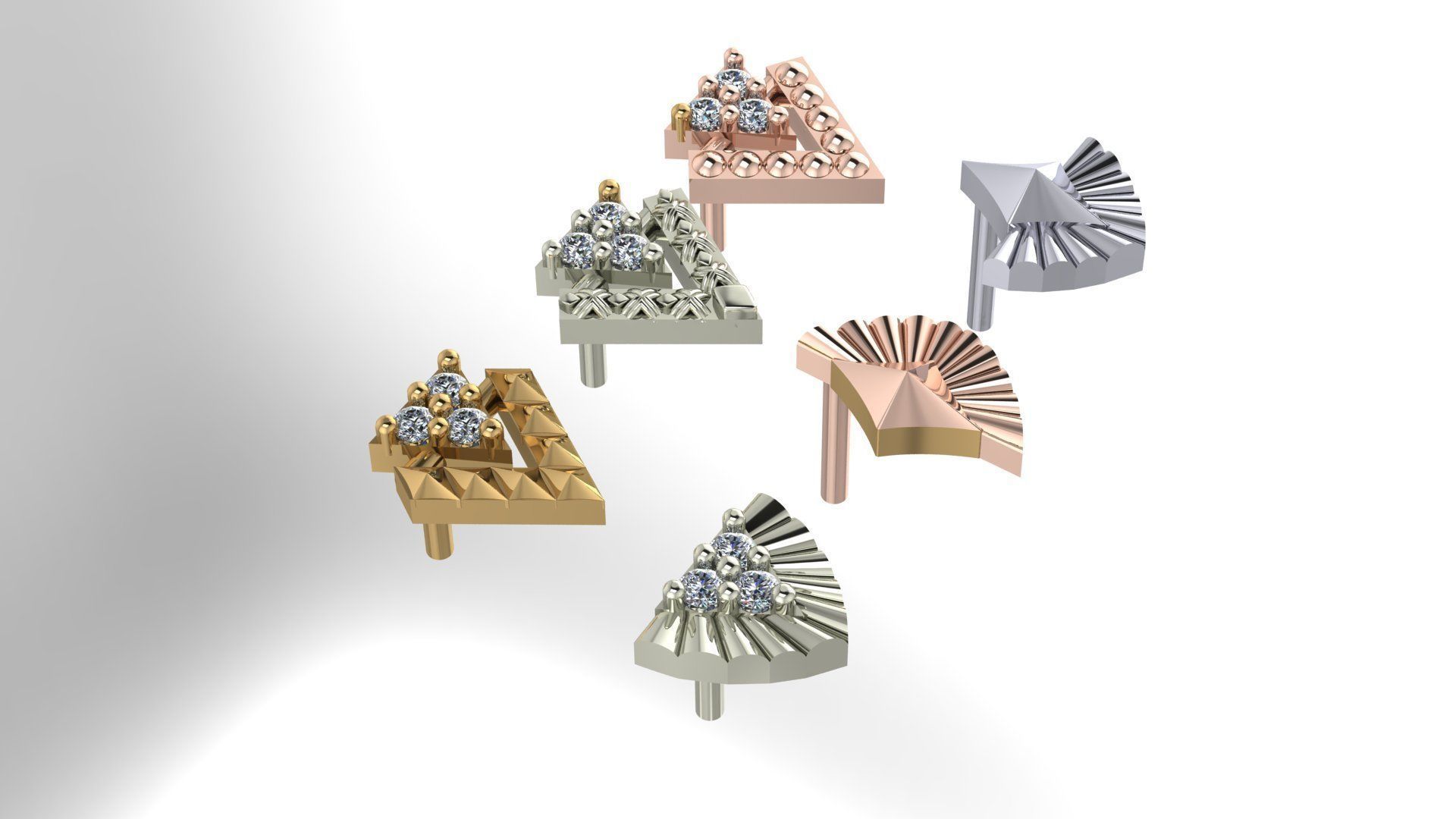Piercing Diamond Setting 6 Pieces 3D print model_4