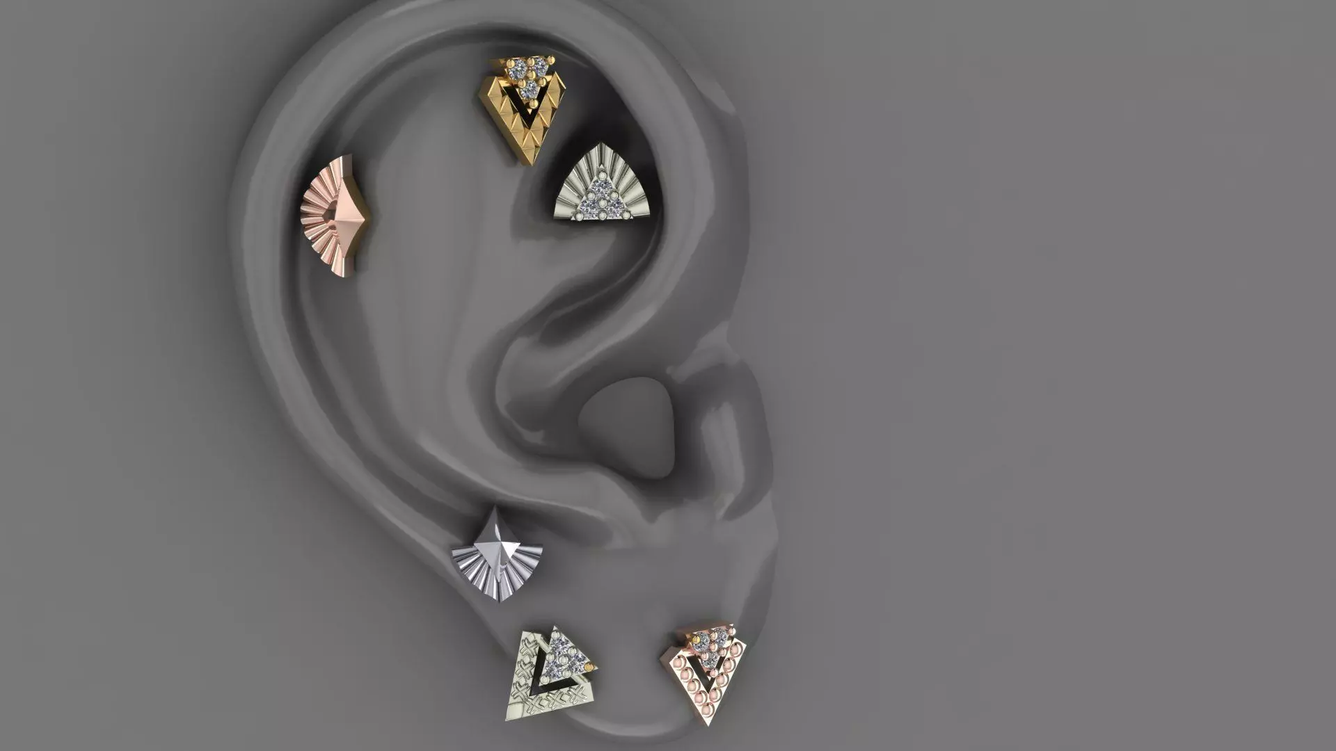 Piercing Diamond Setting 6 Pieces 3D print model_0
