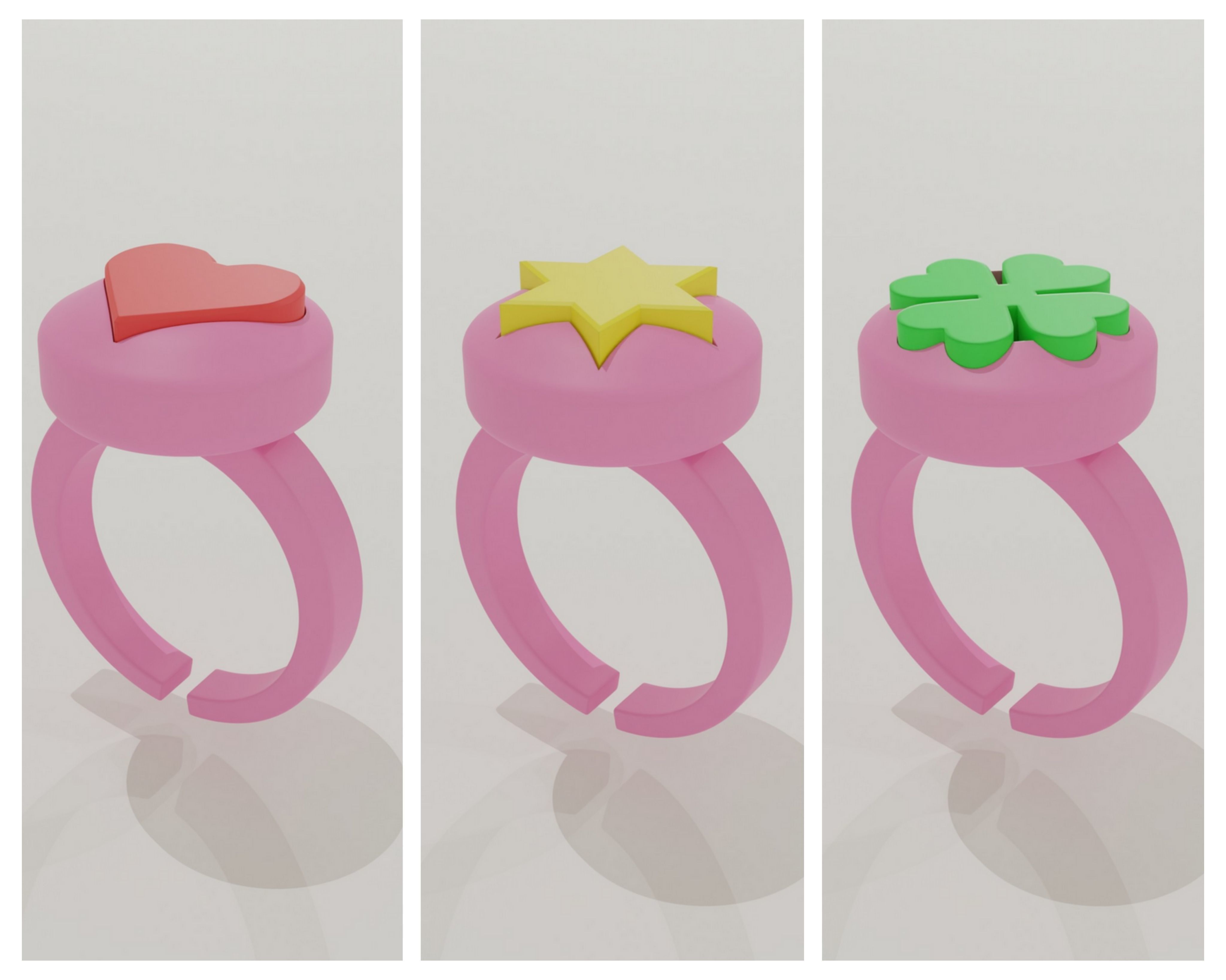 Toy ring collection 3D model 3D printable | CGTrader