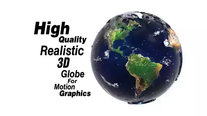3D Realistic Globe For Motion Graphics