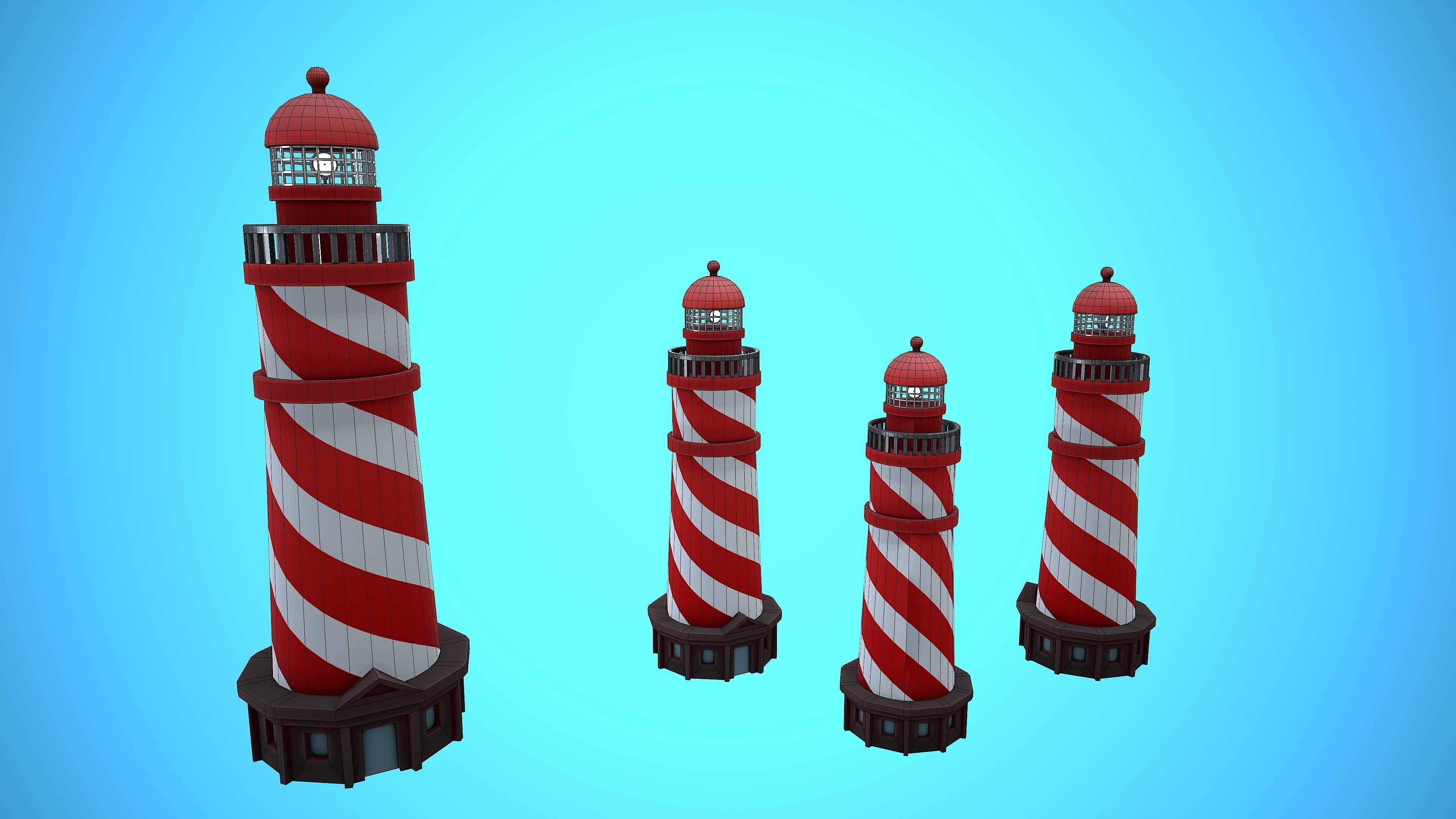 LIGHTHOUSE CARTOON STYLIZED Low-poly 3D model_3