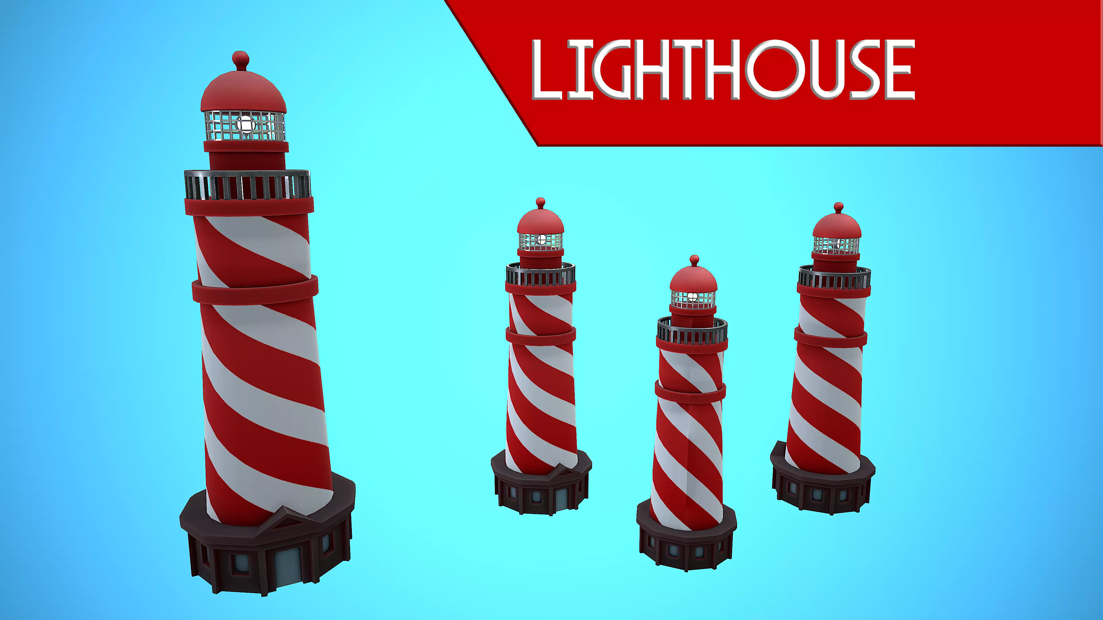 LIGHTHOUSE CARTOON STYLIZED Low-poly 3D model_0