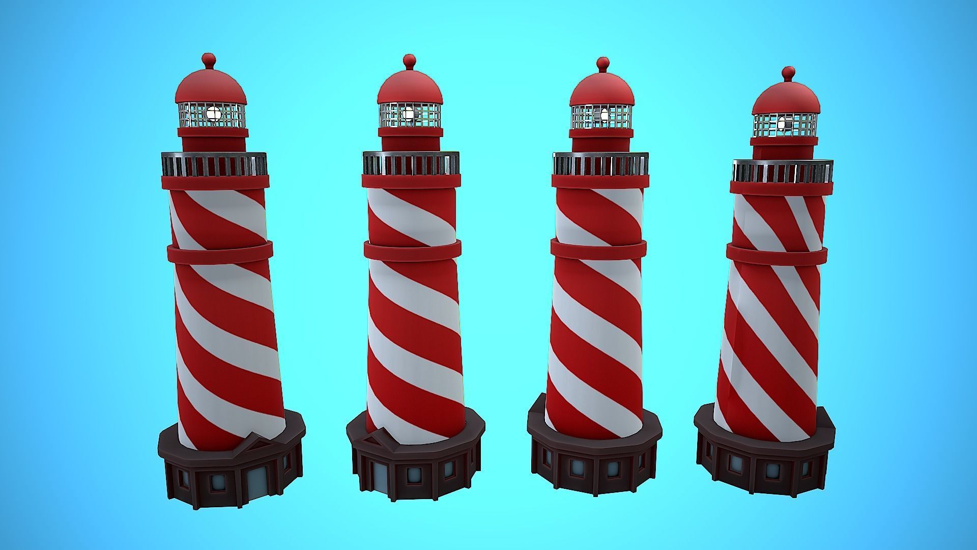 LIGHTHOUSE CARTOON STYLIZED Low-poly 3D model_2