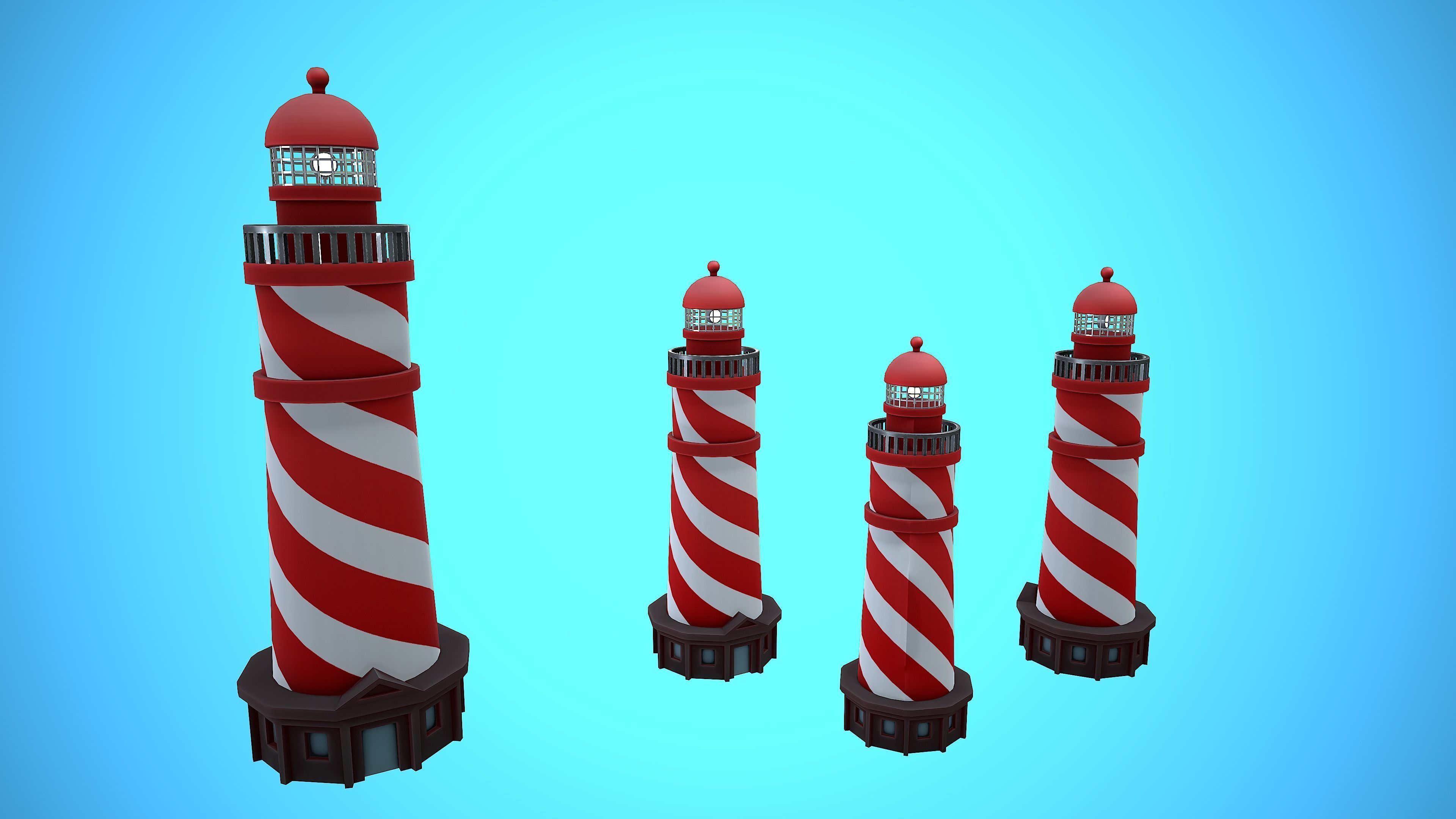 LIGHTHOUSE CARTOON STYLIZED Low-poly 3D model_4