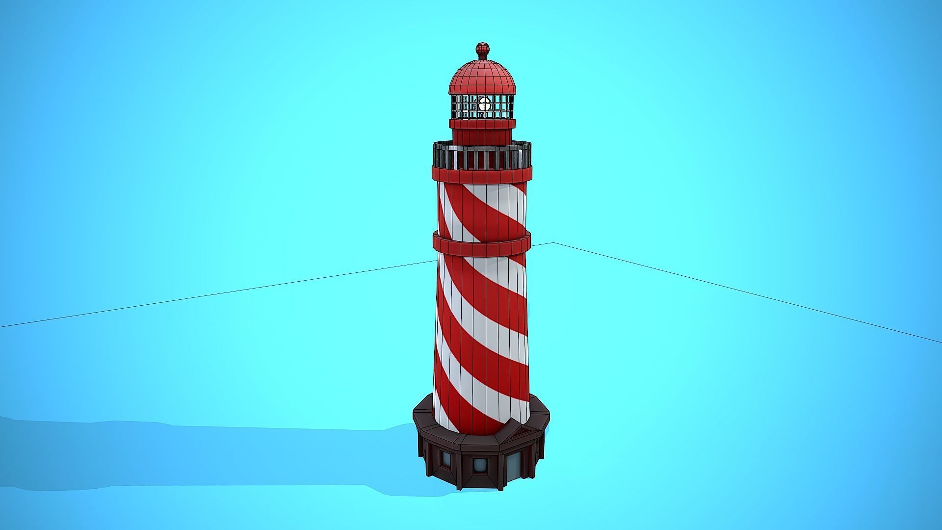 LIGHTHOUSE CARTOON STYLIZED Low-poly 3D model_7
