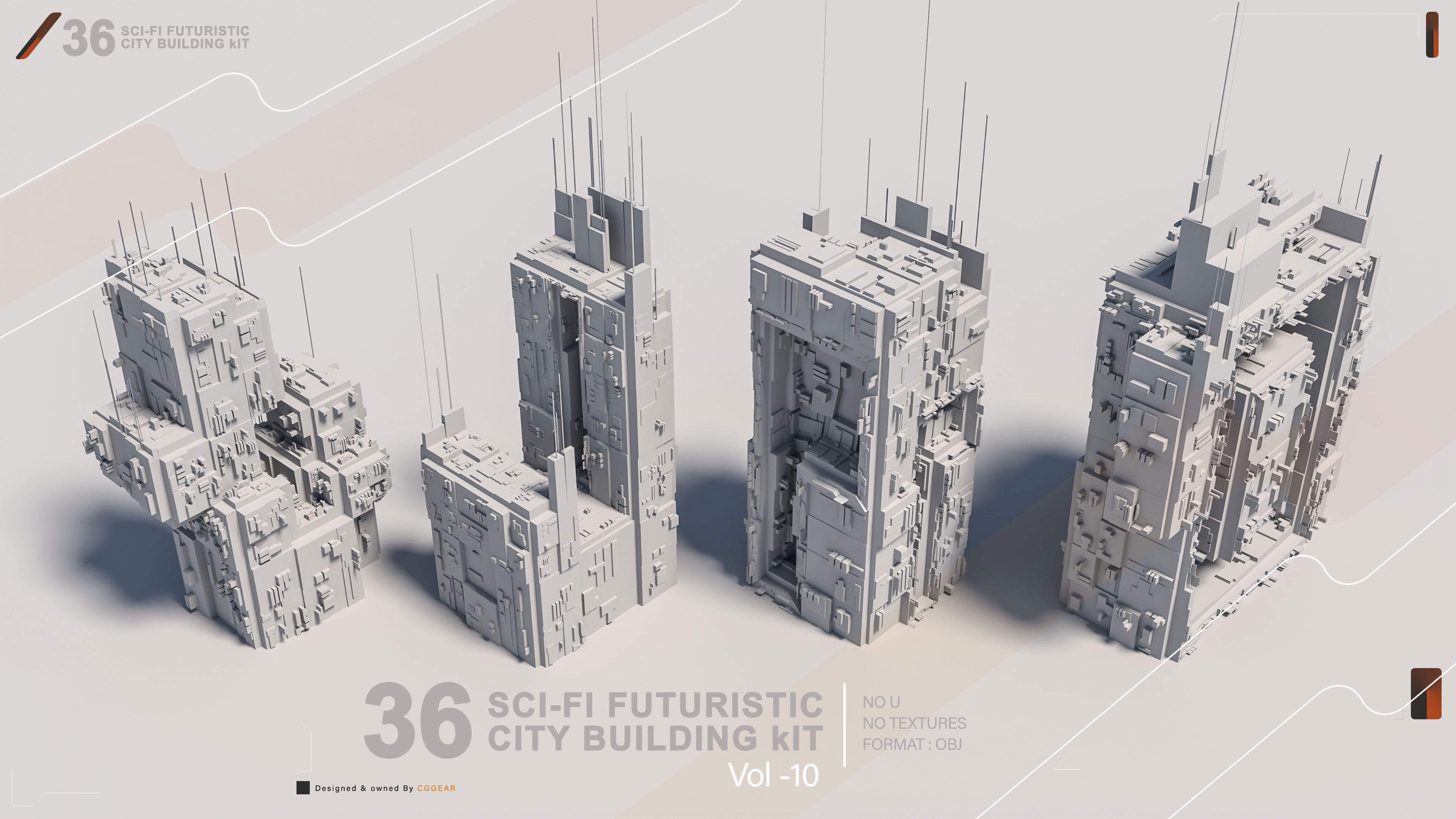 36 SCI-FI BUILDINGS CITY KIT vol 10 3D model_7