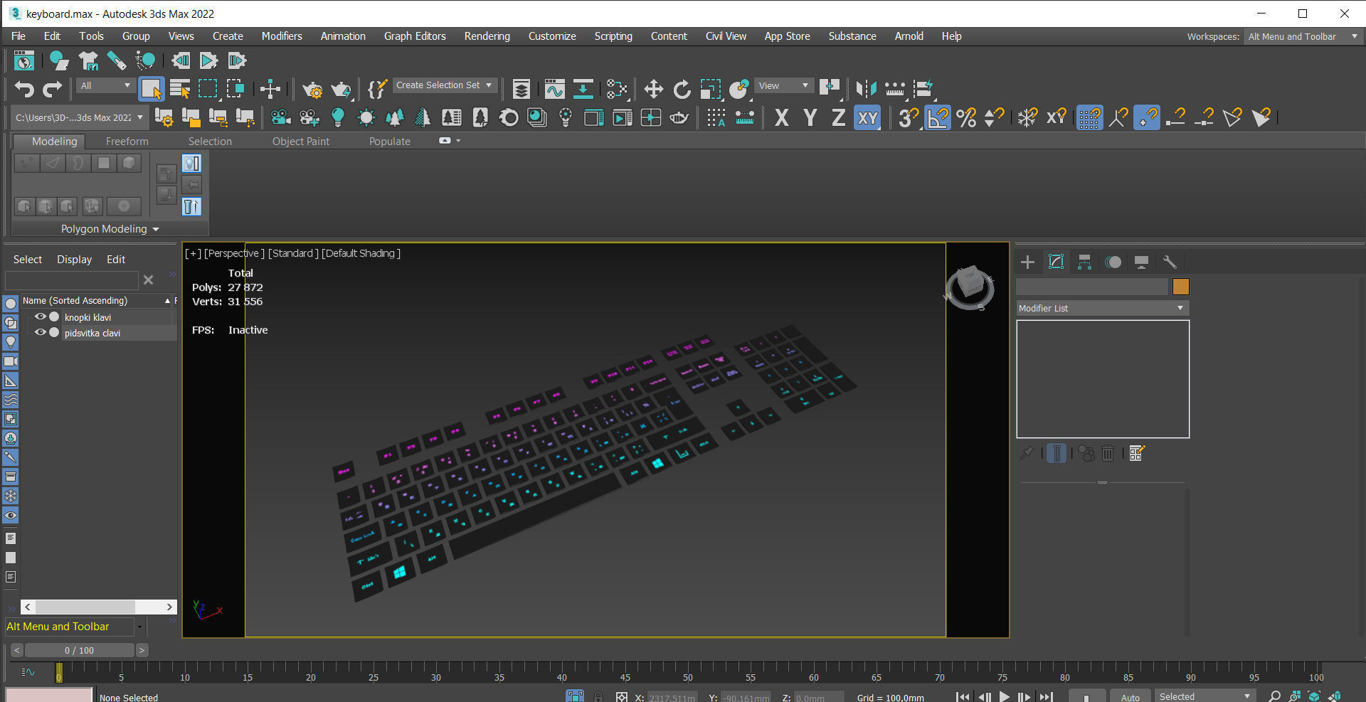 Computer Keyboard Low-poly 3D model Low-poly 3D model_3