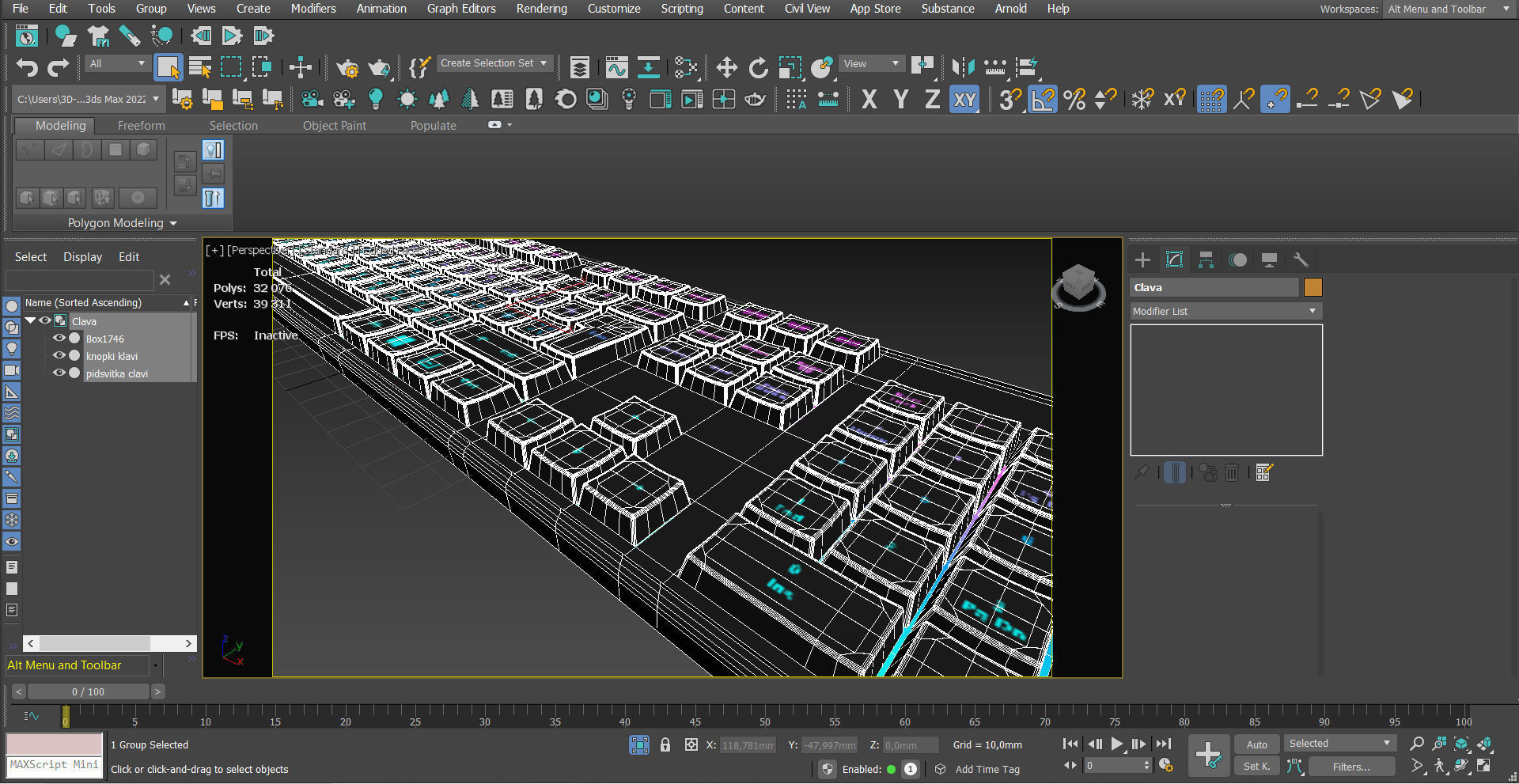 Computer Keyboard Low-poly 3D model Low-poly 3D model_4