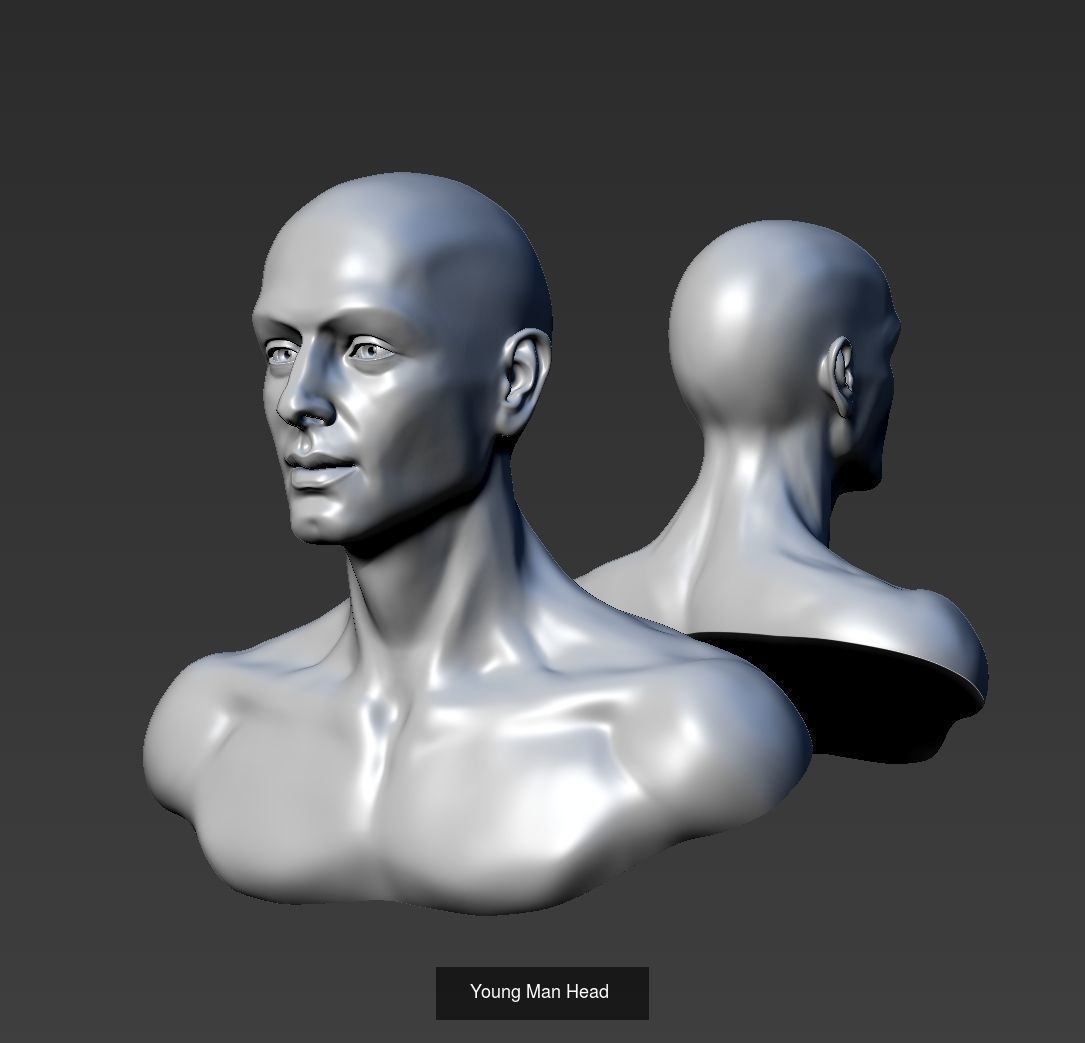 Male and female bust sculpture base 3D Model Collection_2
