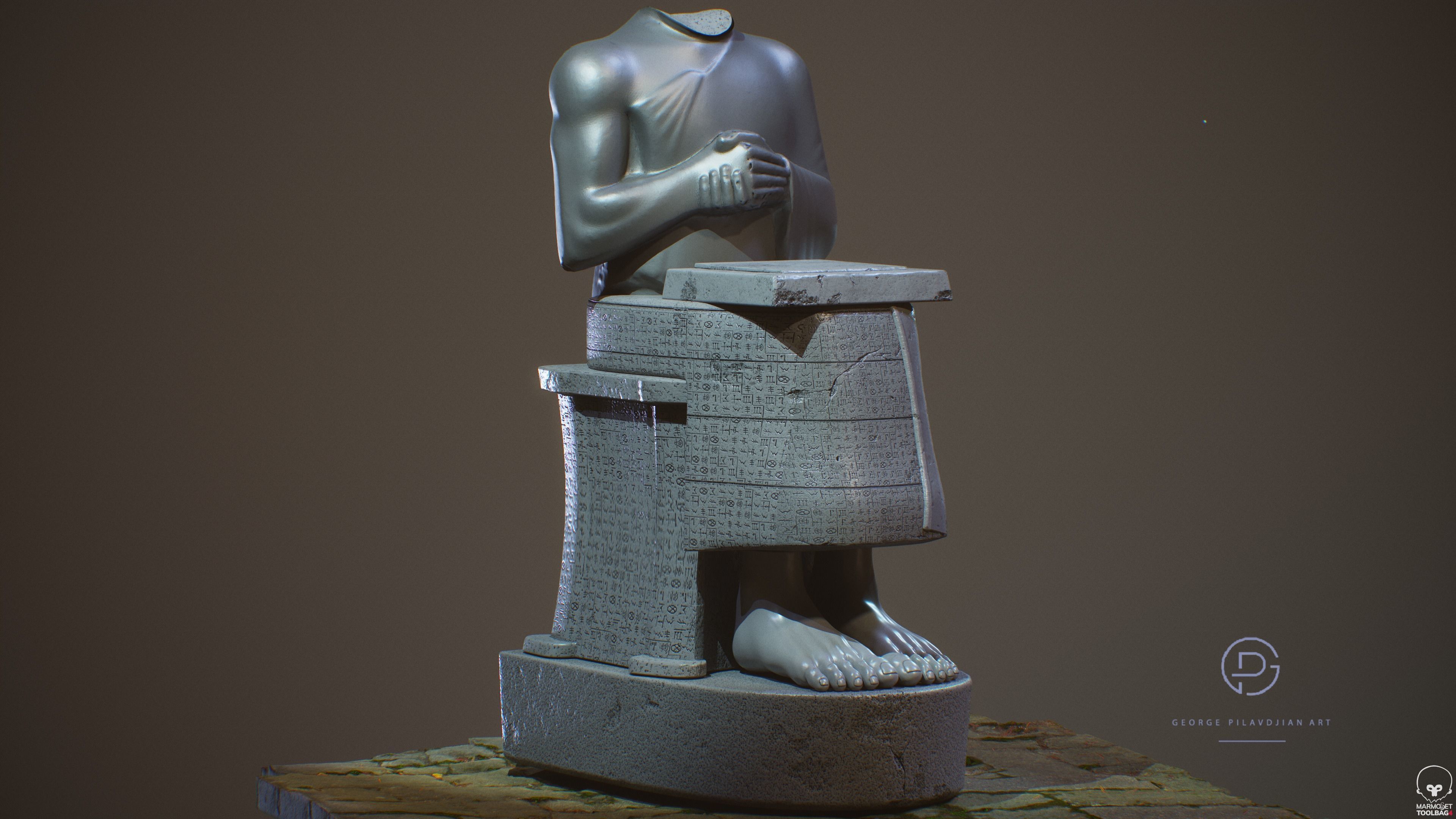 GUDEA PRINCE DE LAGASH STATUE  3D model_1