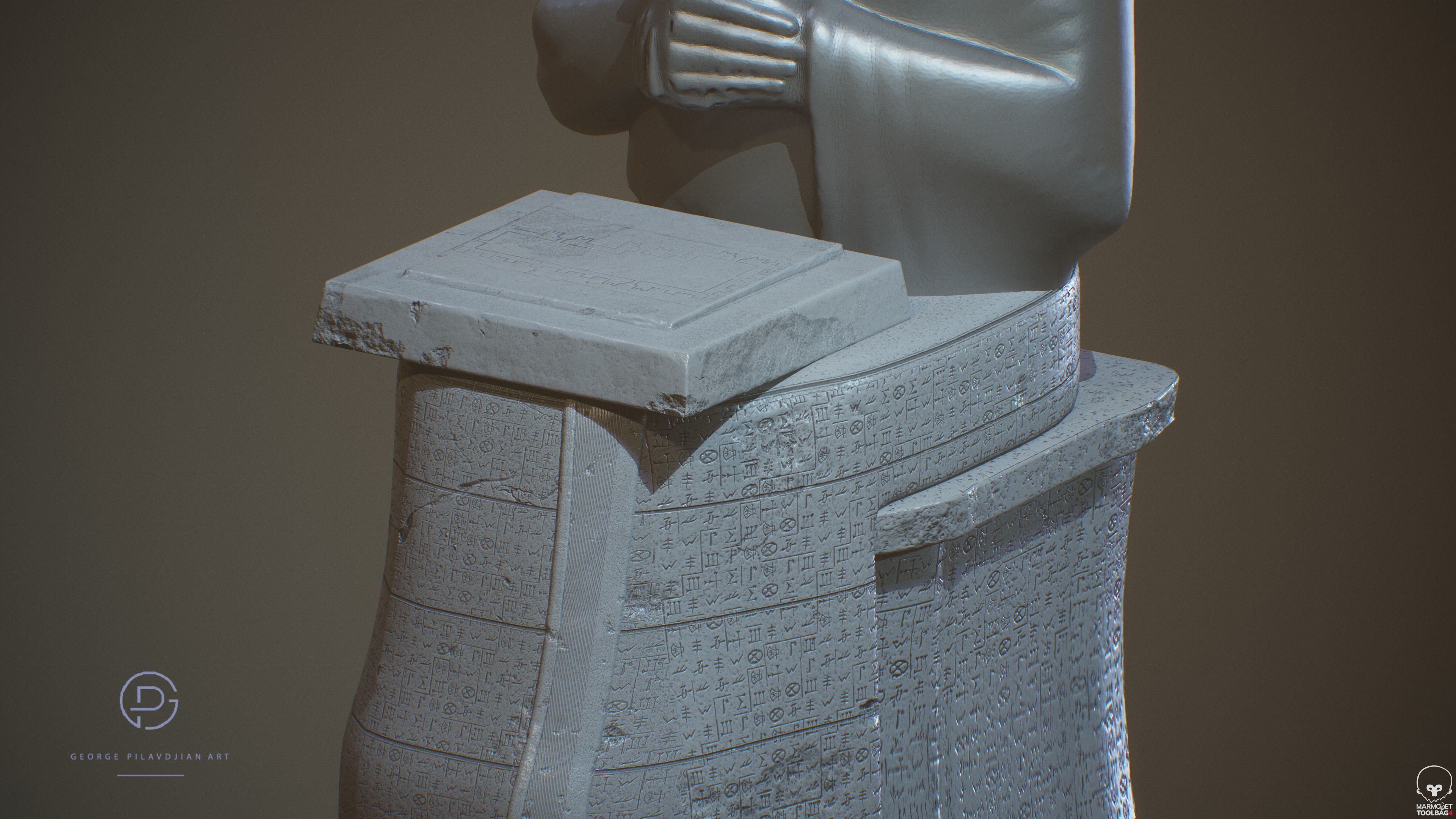 GUDEA PRINCE DE LAGASH STATUE  3D model_2