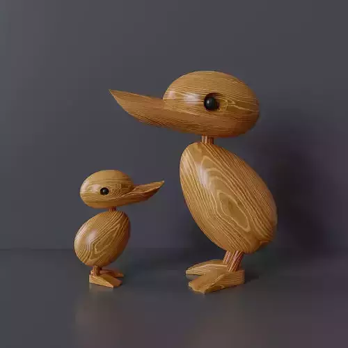 Wooden decorative figurines of ducks