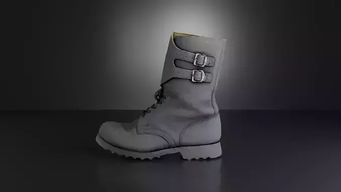 Cold war army boot Yugoslavs People Army combat boots Low-poly 3D model