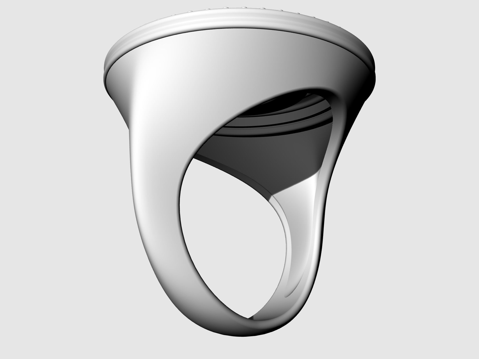 Swirl with central ball of gems Ring 3D print model_12