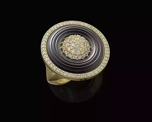 Swirl with central ball of gems Ring 3D print model Swirl with central ball of gems Ring 3D print model