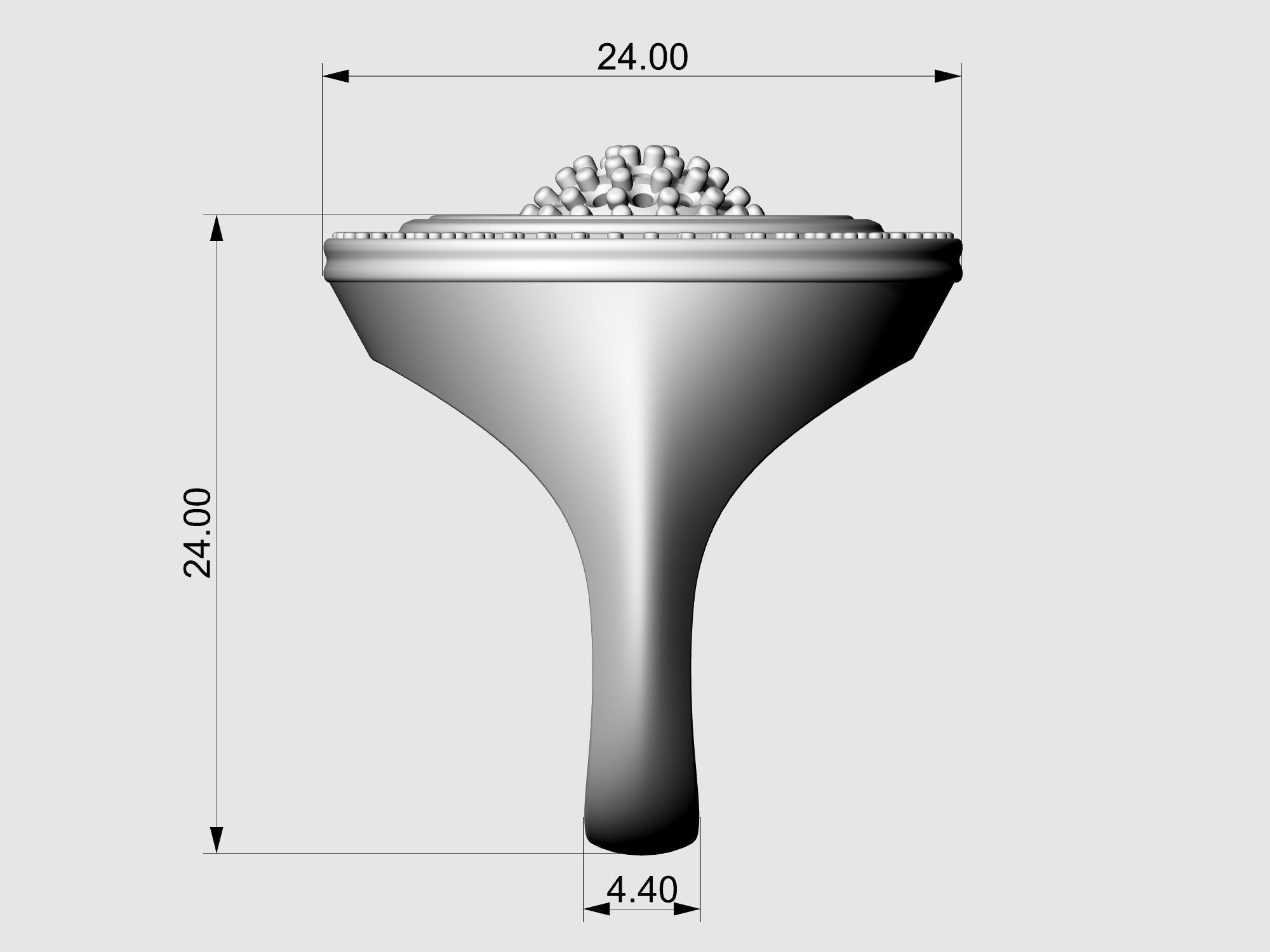 Swirl with central ball of gems Ring 3D print model_15